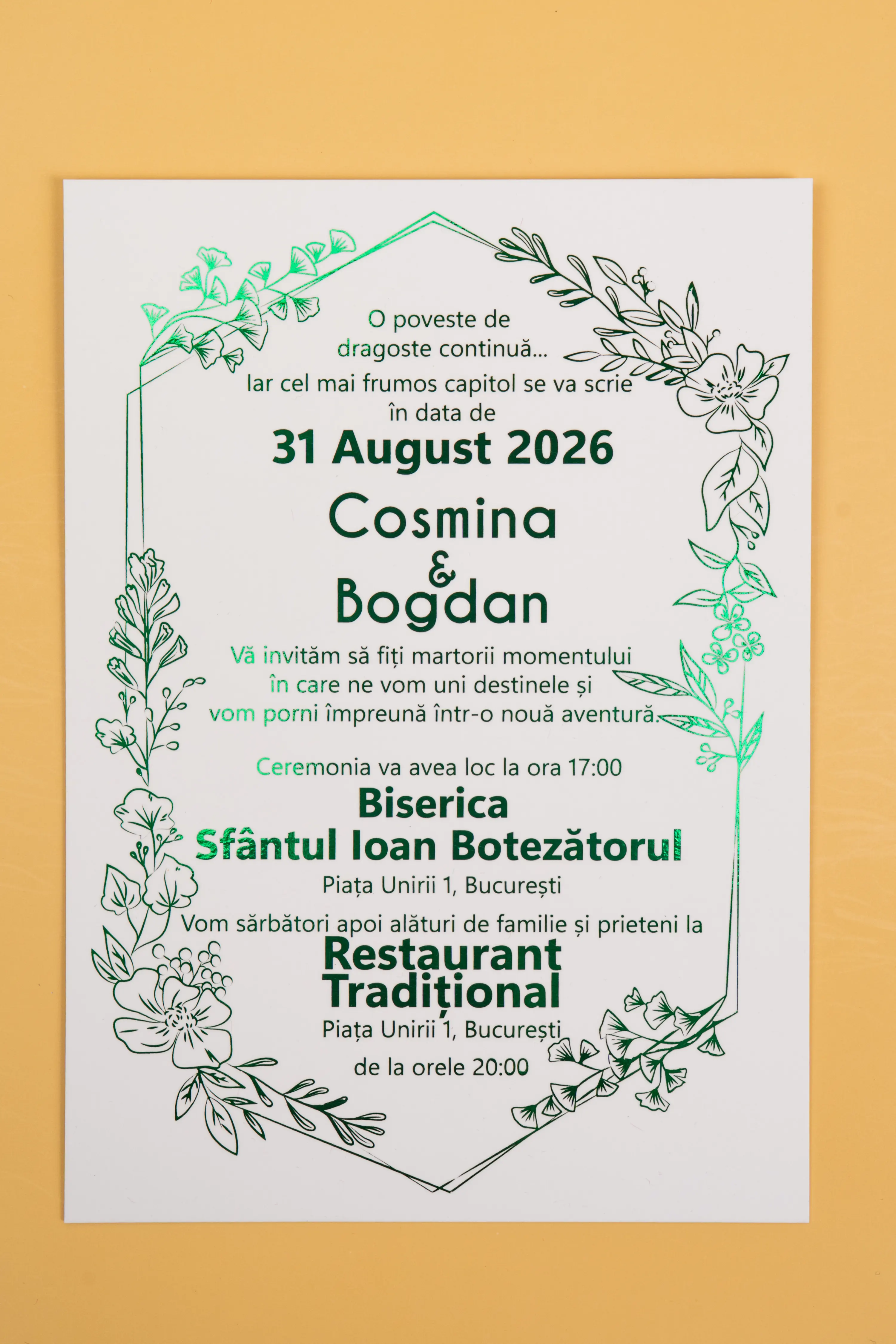Invitatie Nunta Model 6 scris auriu, argintiu, rosu, verde, albastru [6]