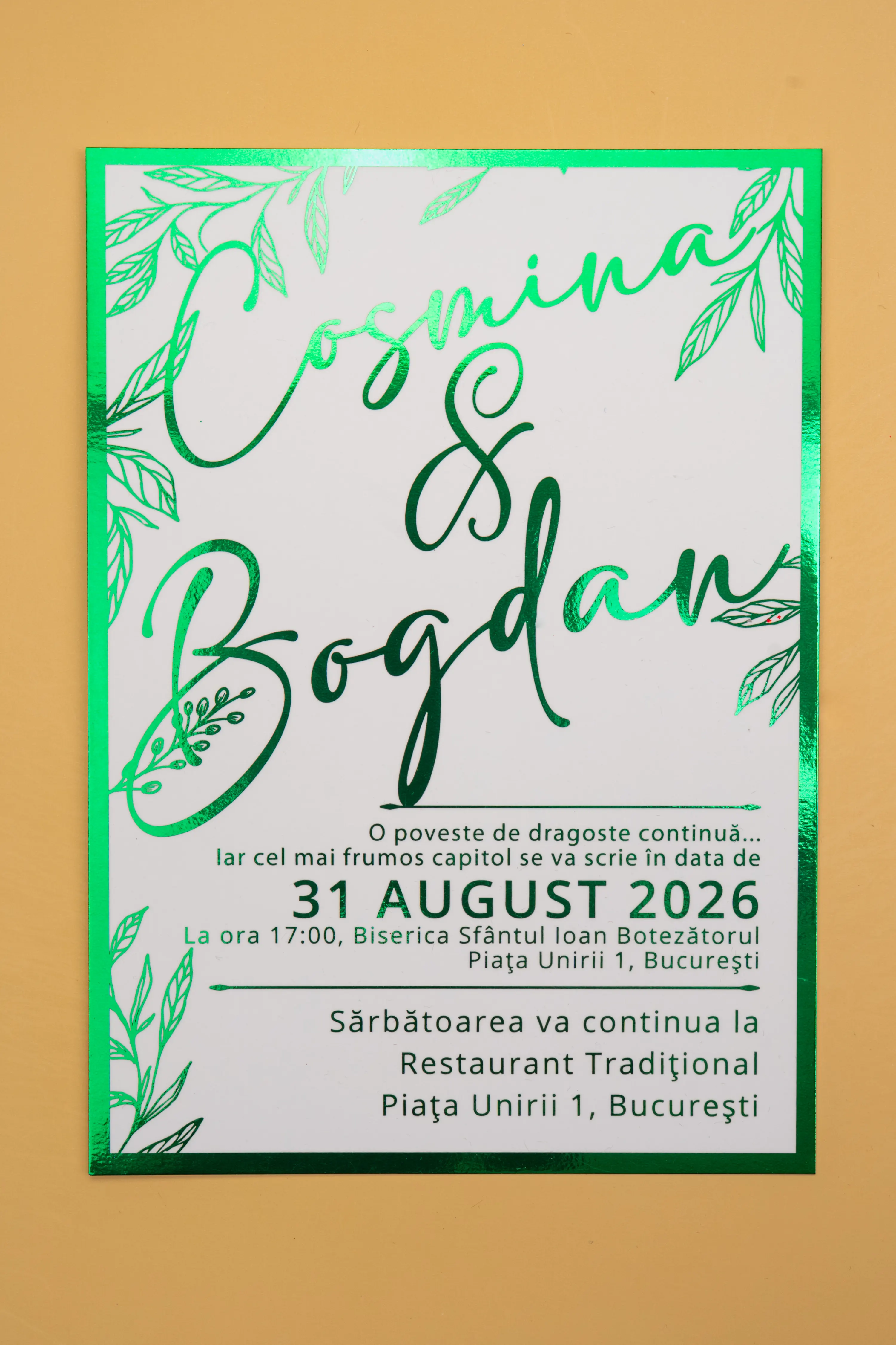 Invitatie Nunta Model 26 scris auriu, argintiu, rosu, verde, albastru [4]