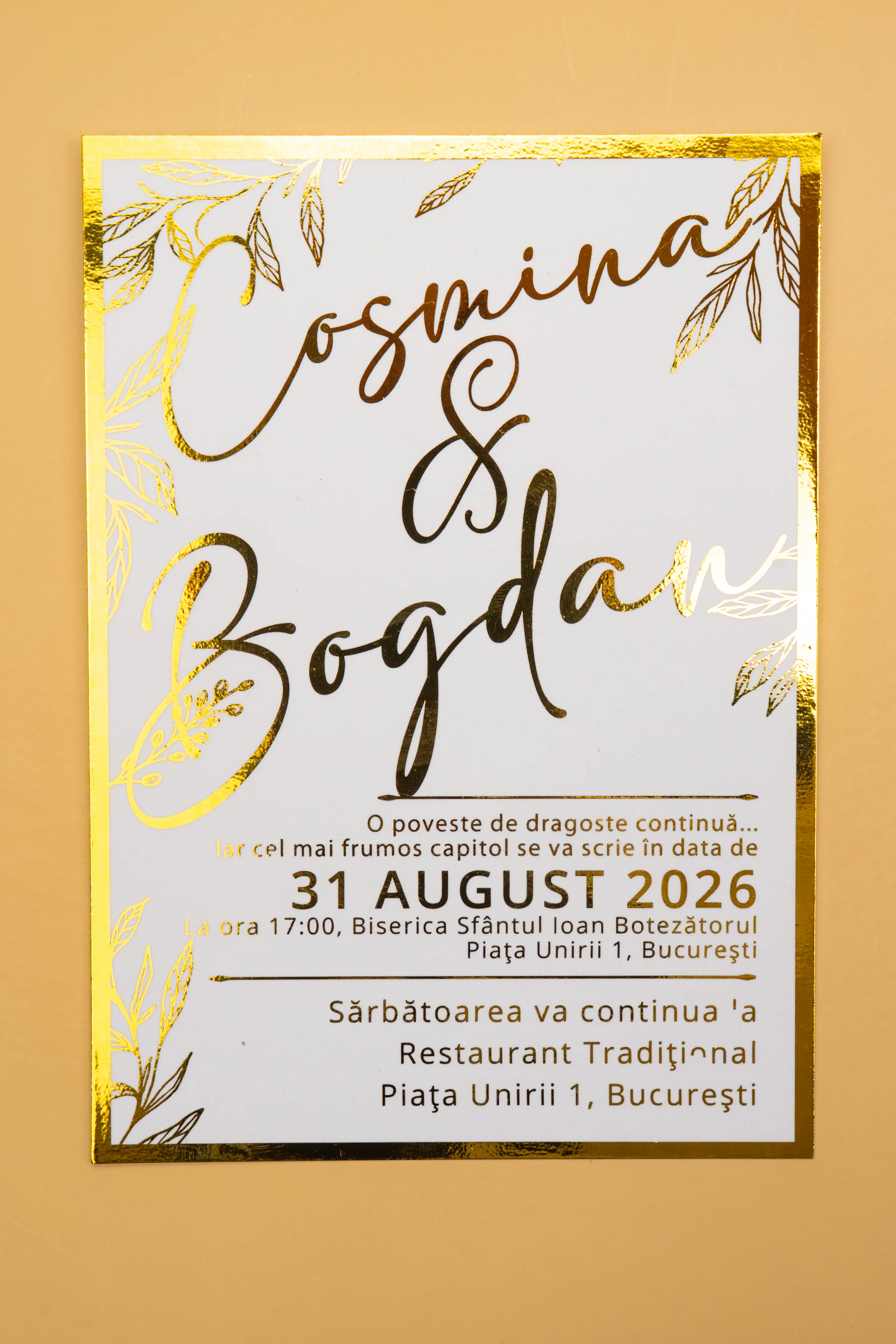 Invitatie Nunta Model 26 scris auriu, argintiu, rosu, verde, albastru [2]