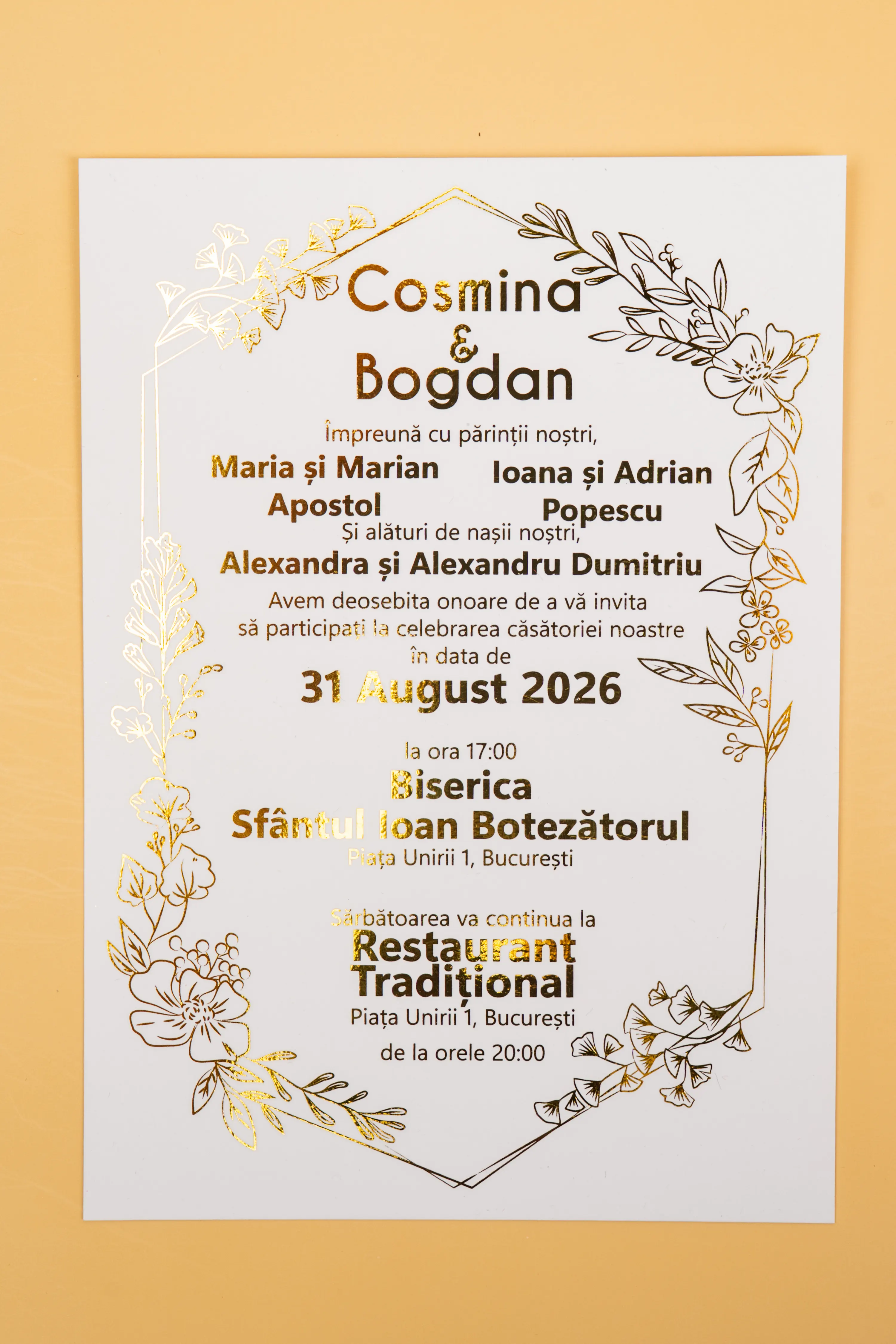 Invitatie Nunta Model 7 scris auriu, argintiu, rosu, verde, albastru [2]