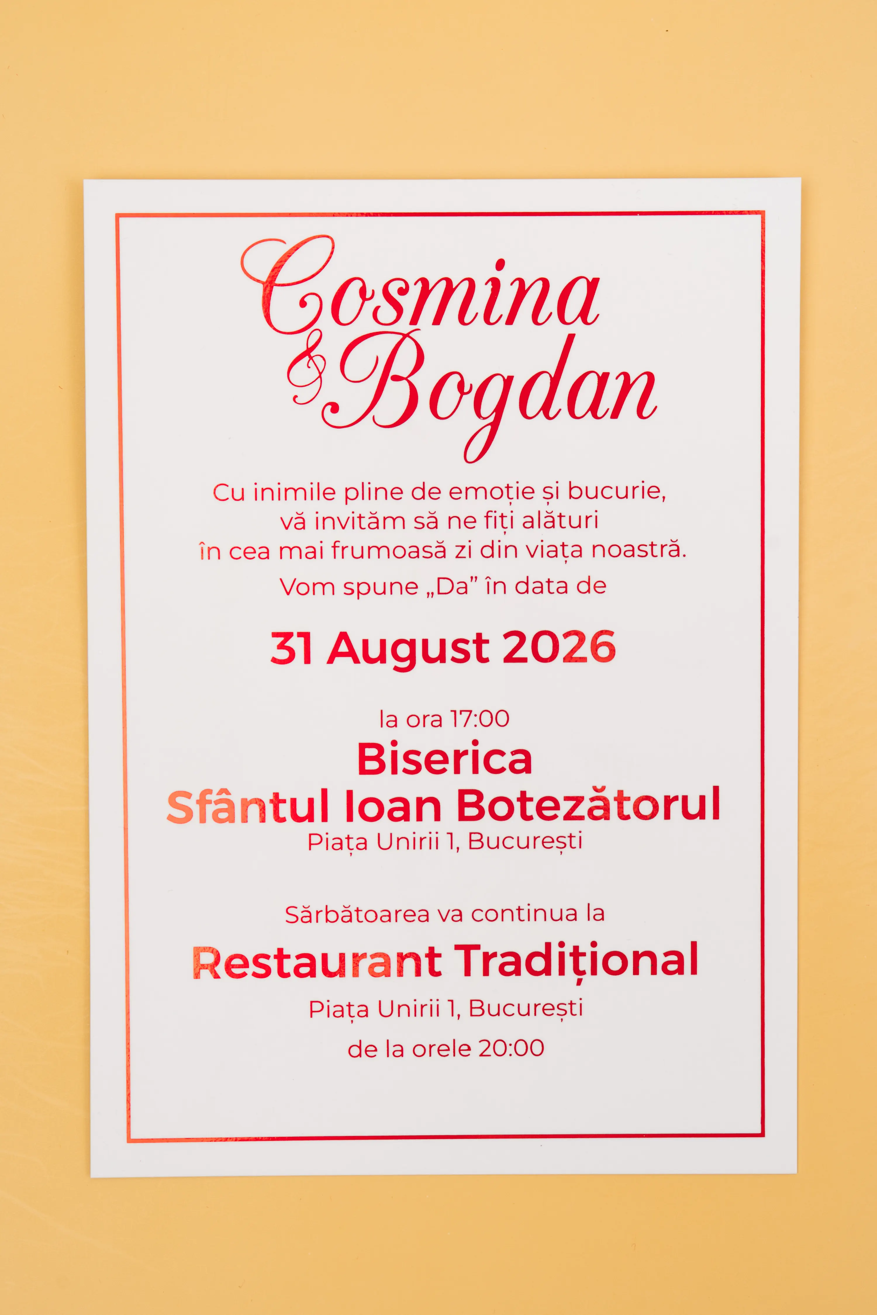 Invitatie Nunta Model 9 scris auriu, argintiu, rosu, verde, albastru [4]