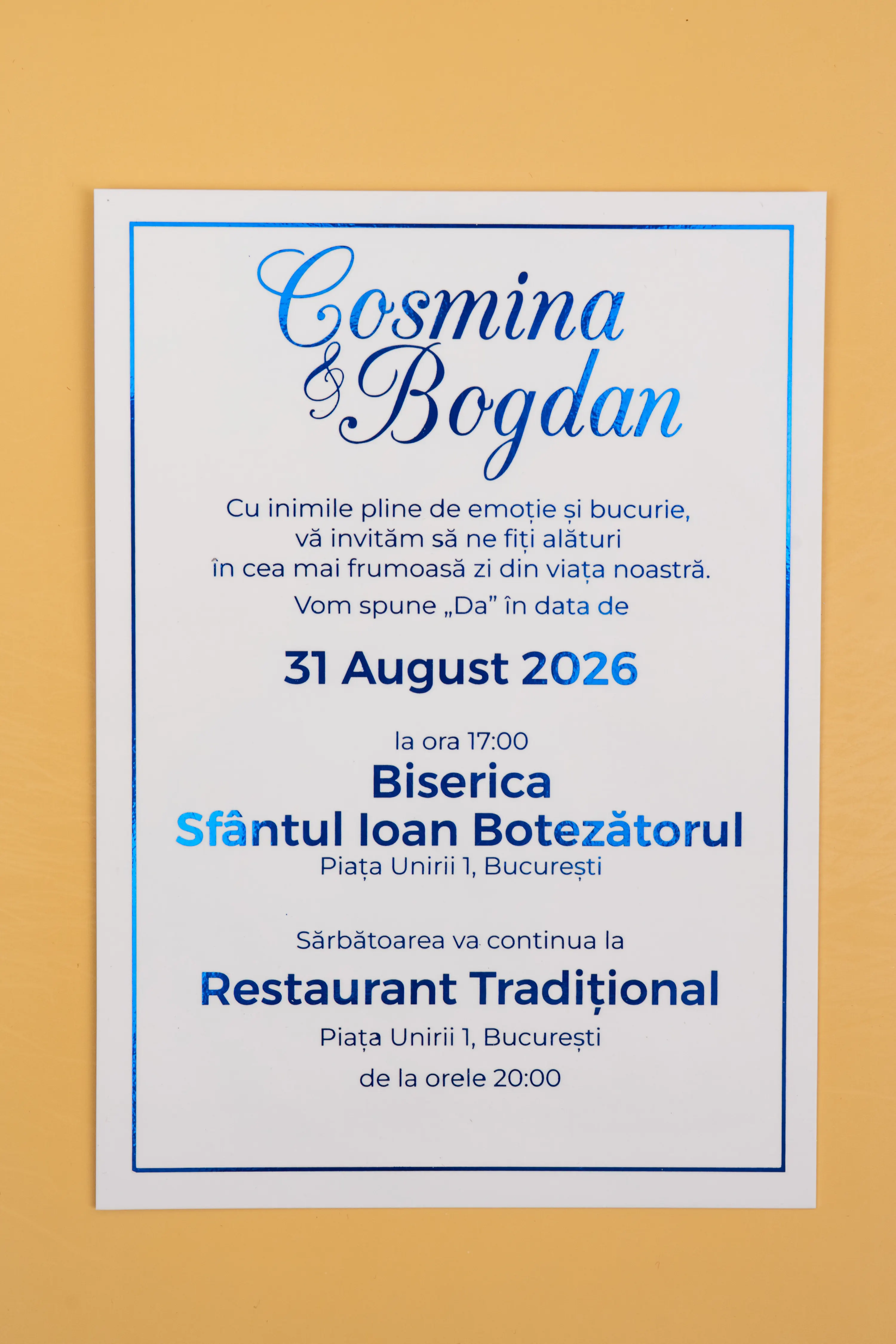 Invitatie Nunta Model 9 scris auriu, argintiu, rosu, verde, albastru [5]