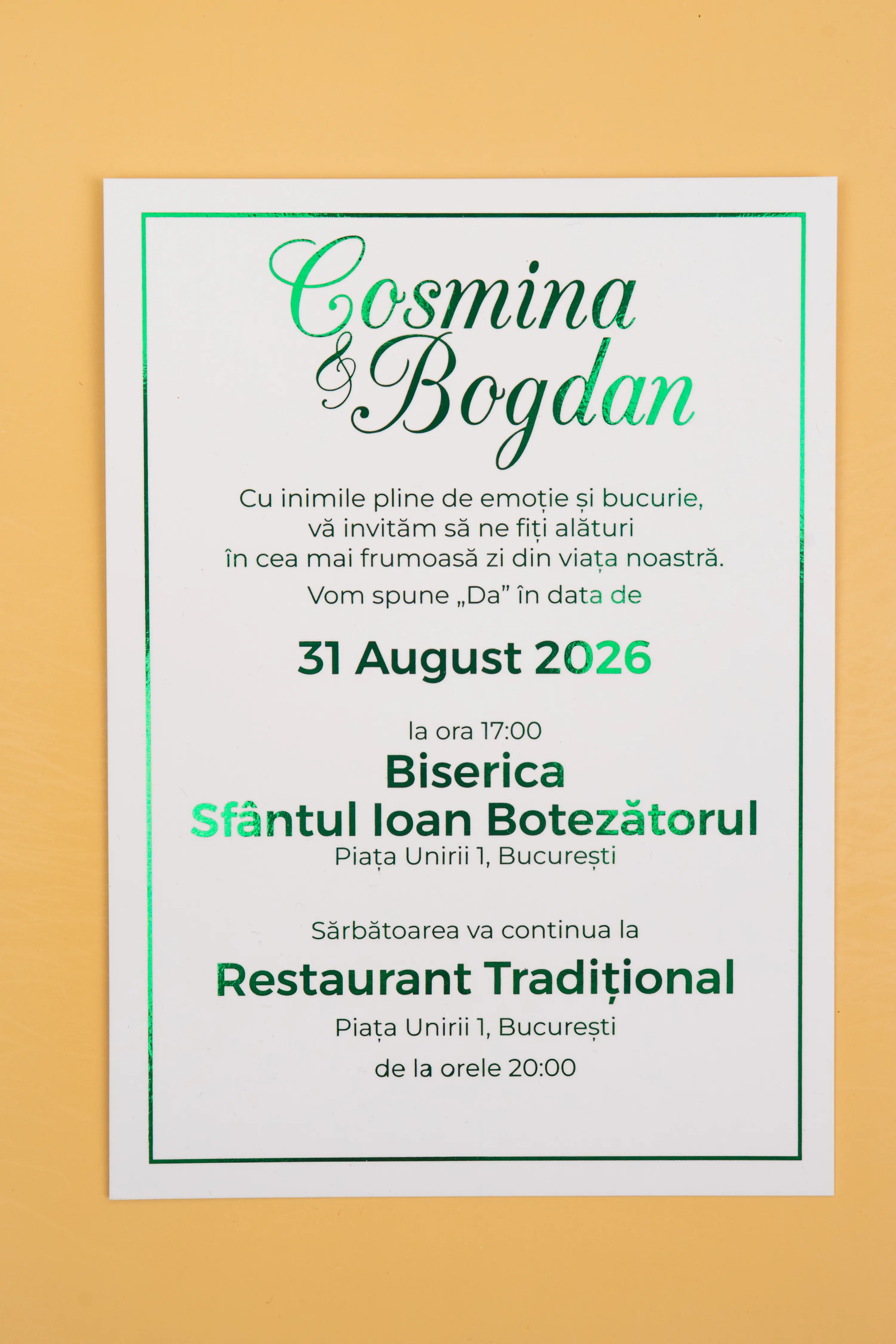 Invitatie Nunta Model 9 scris auriu, argintiu, rosu, verde, albastru [6]