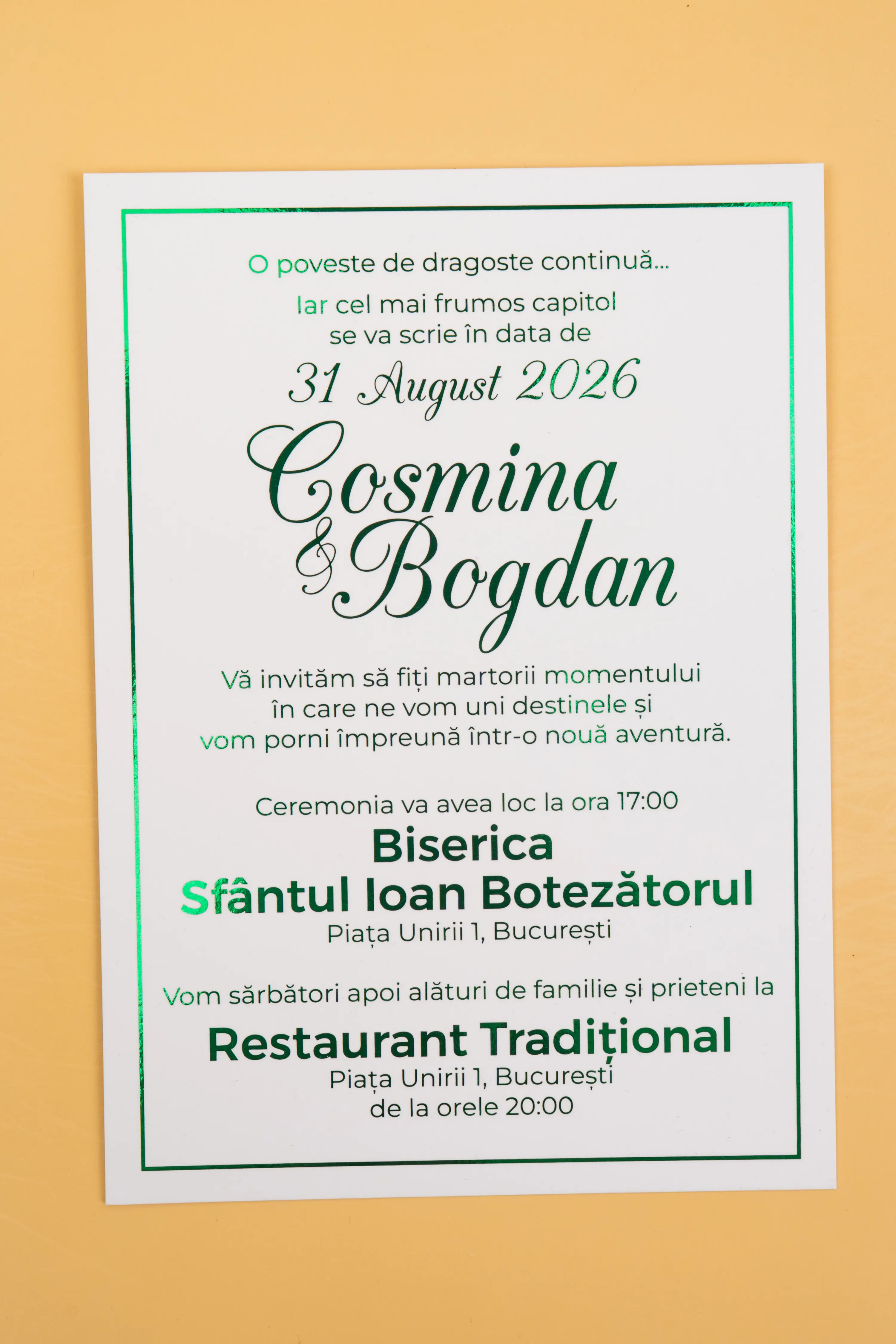Invitatie Nunta Model 10 scris auriu, argintiu, rosu, verde, albastru [6]