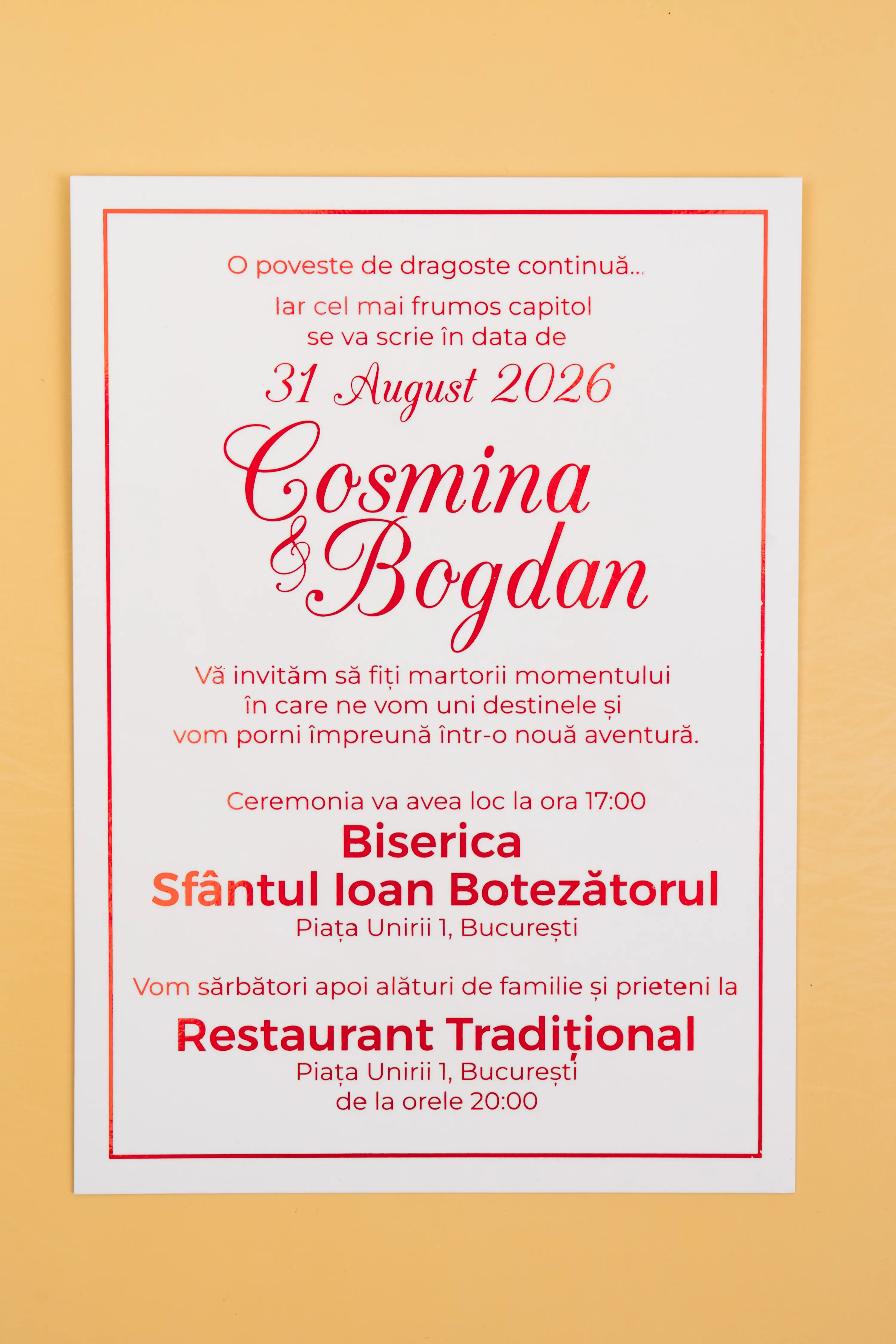 Invitatie Nunta Model 10 scris auriu, argintiu, rosu, verde, albastru [4]