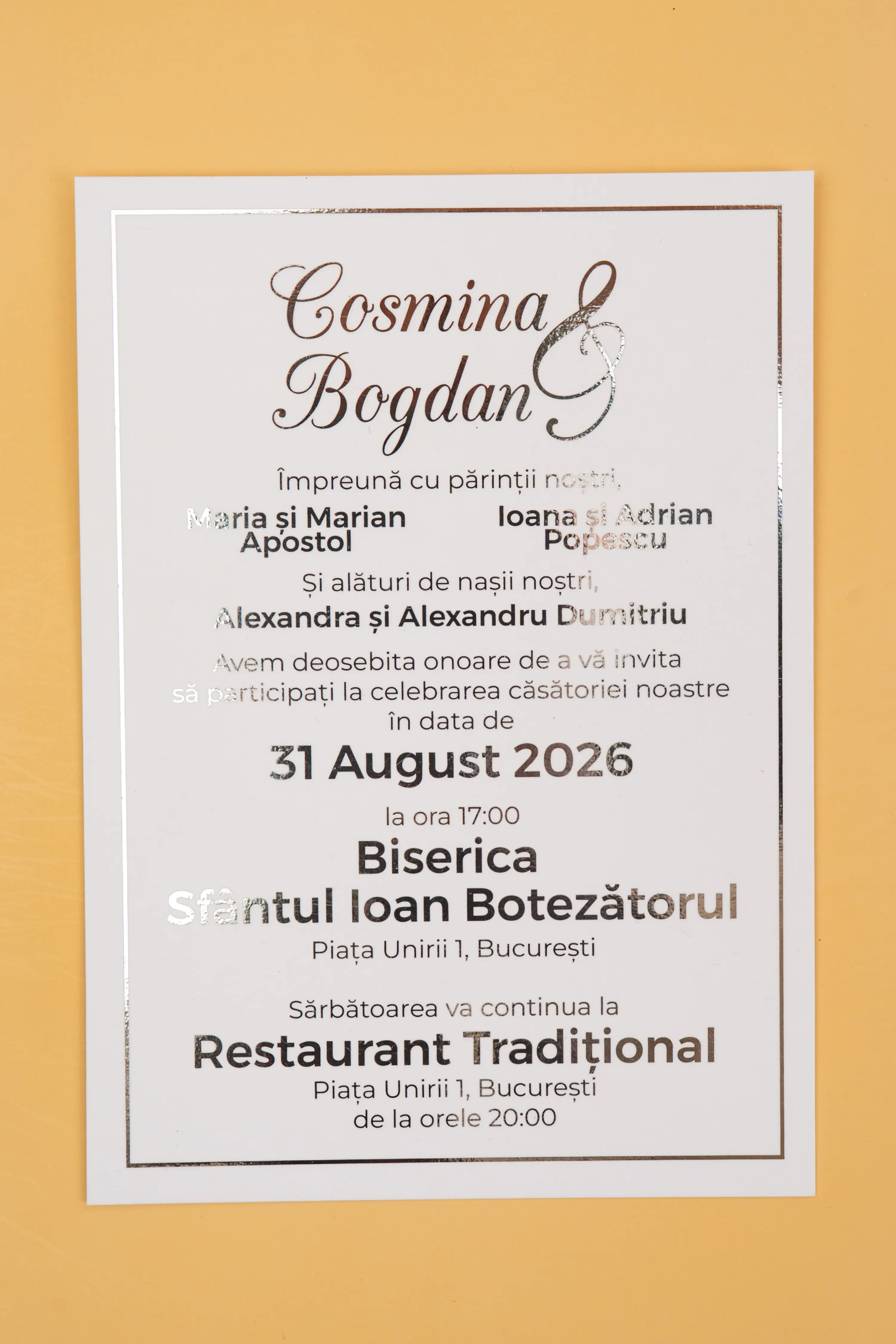 Invitatie Nunta Model 11 scris auriu, argintiu, rosu, verde, albastru [3]