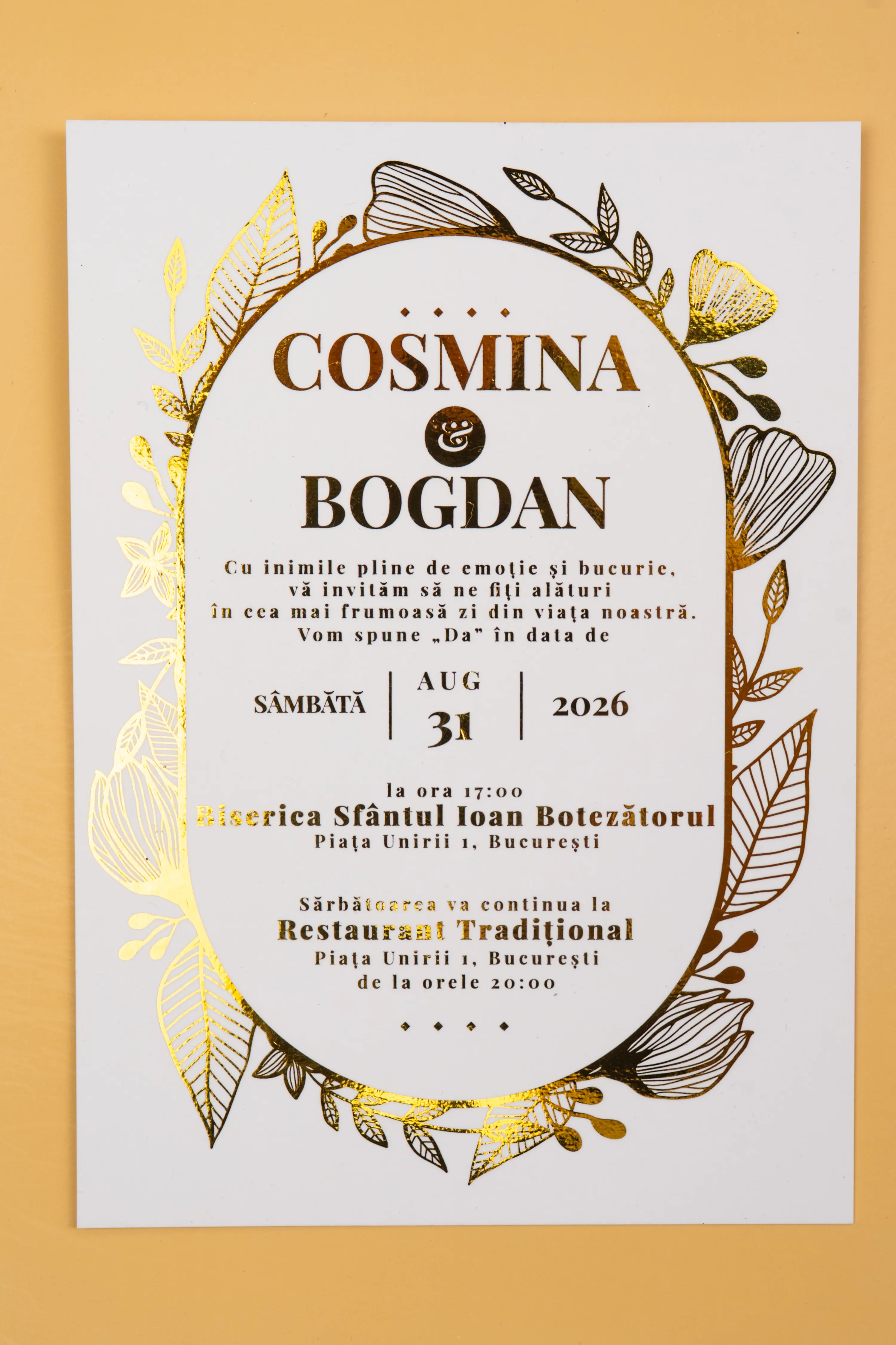 Invitatie Nunta Model 13 scris auriu, argintiu, rosu, verde, albastru [2]