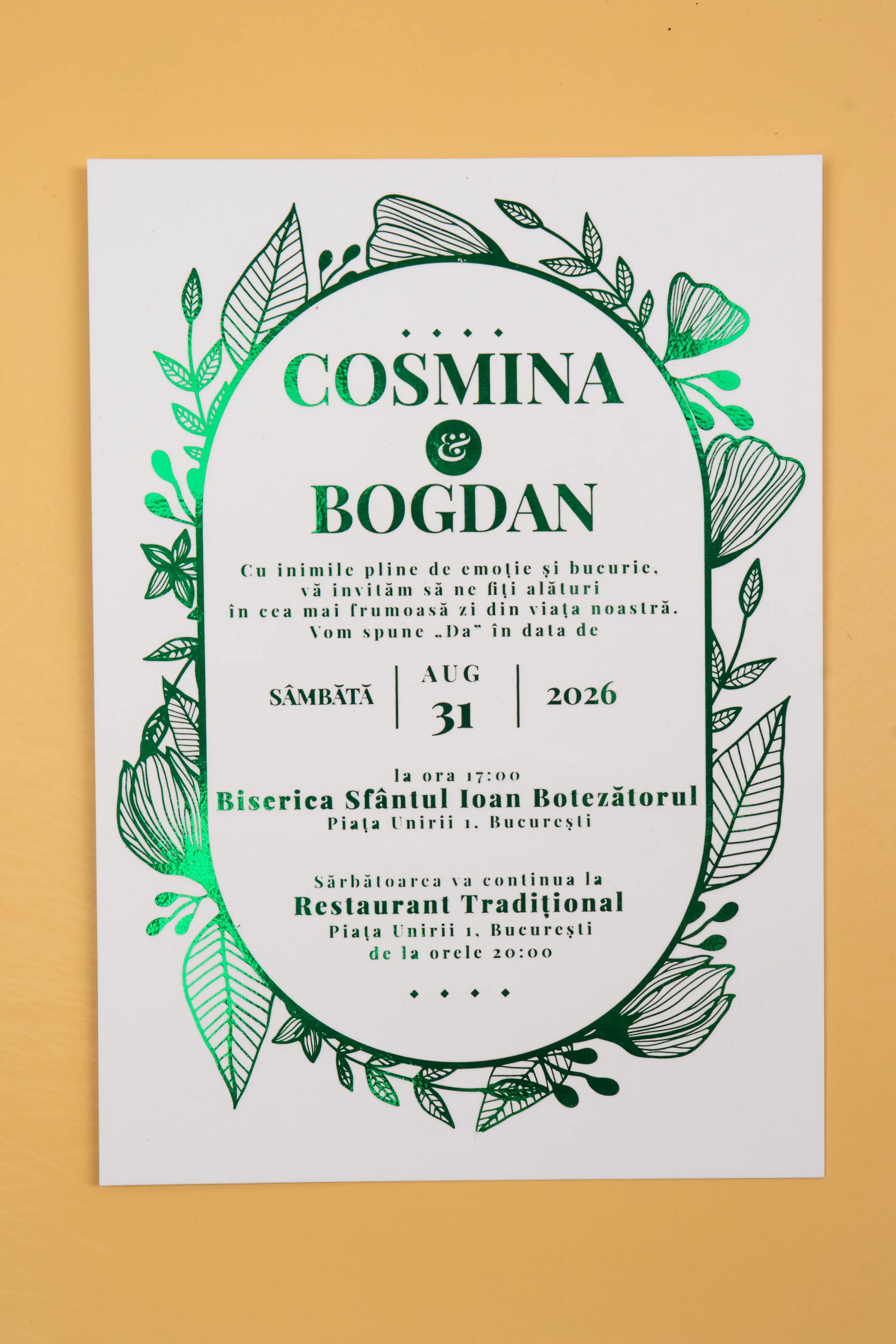 Invitatie Nunta Model 13 scris auriu, argintiu, rosu, verde, albastru [6]