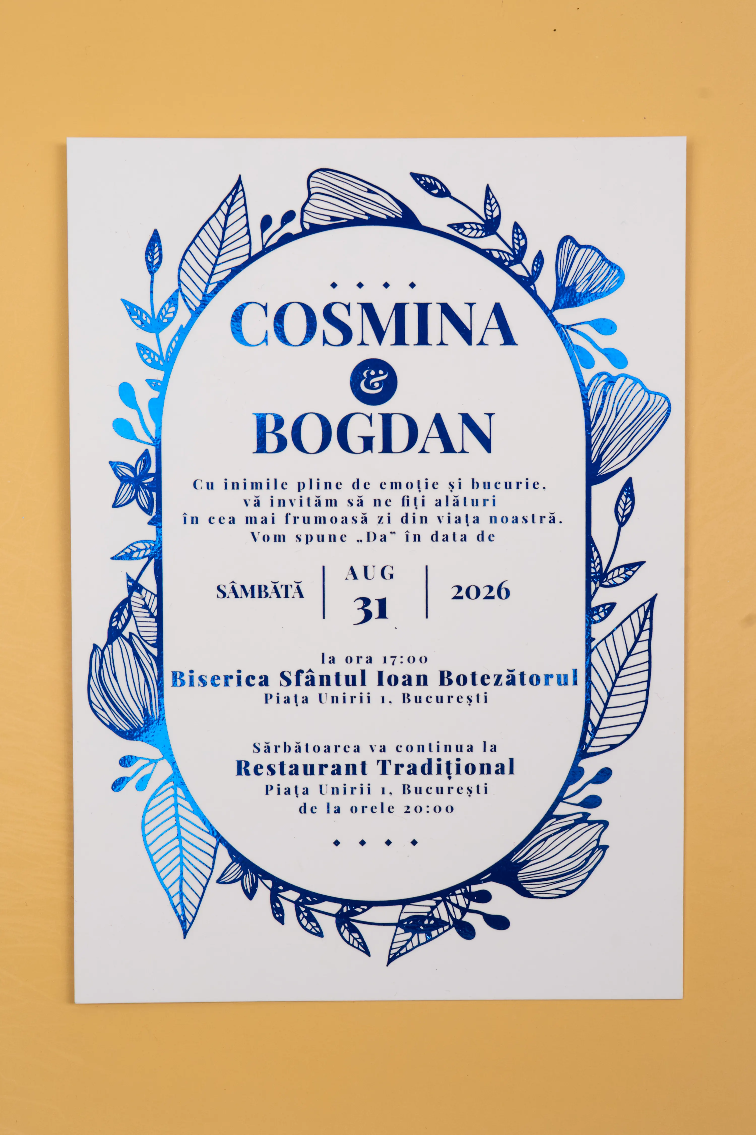 Invitatie Nunta Model 13 scris auriu, argintiu, rosu, verde, albastru [5]