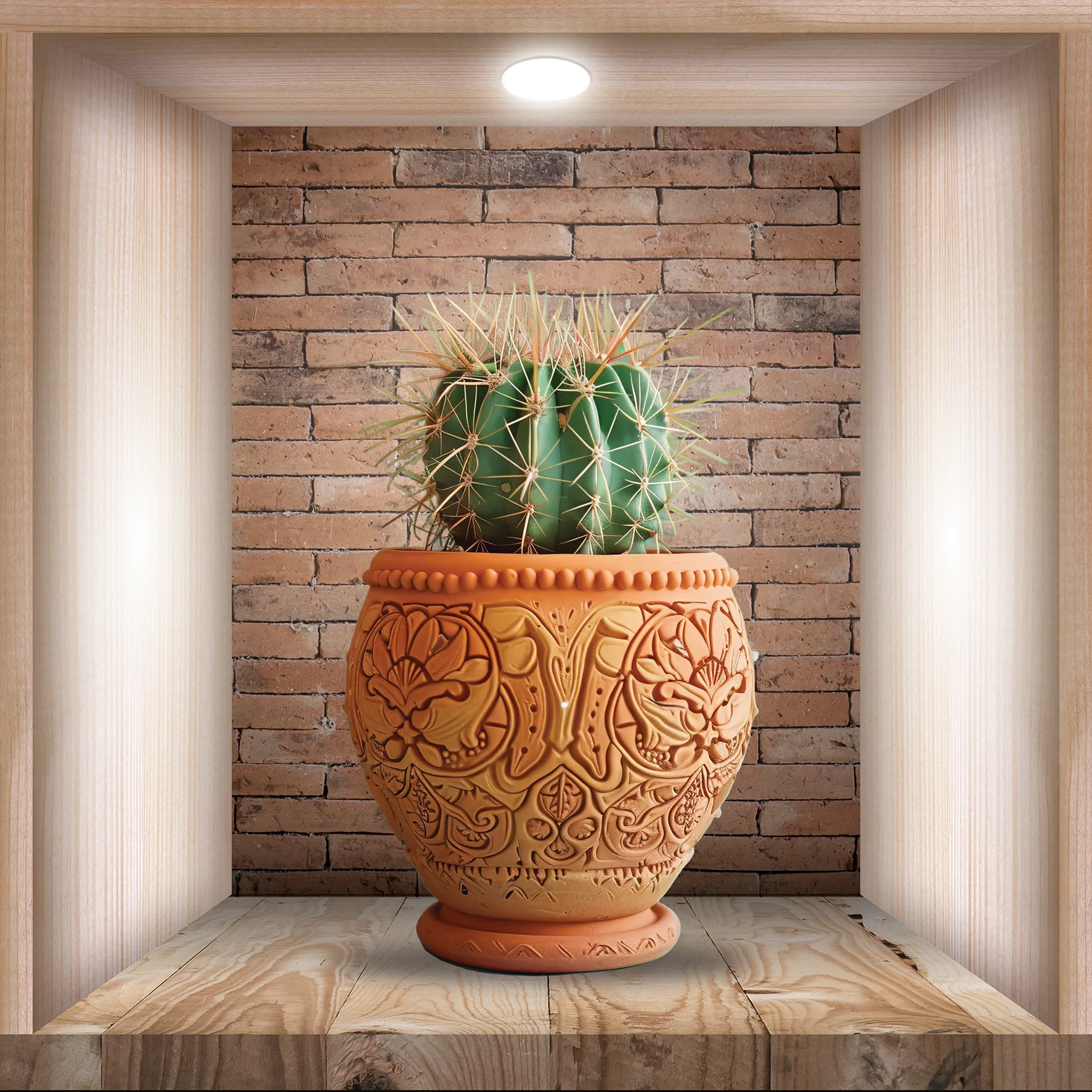 Set 3 Stickere Decorative Cactus 3D – Autocolant PVC pentru Perete 30x30 cm [7]