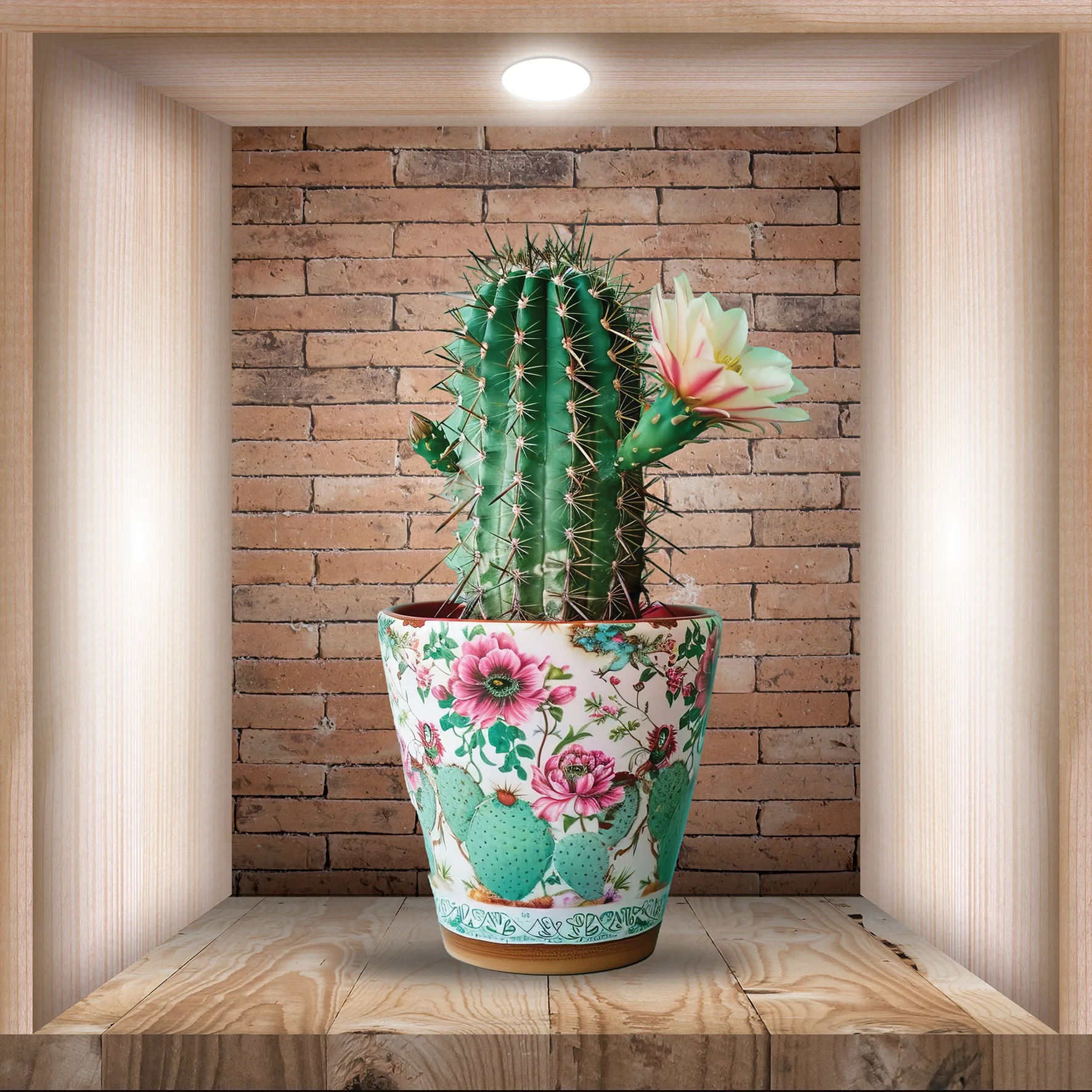 Set 3 Stickere Decorative Cactus 3D – Autocolant PVC pentru Perete 30x30 cm [8]