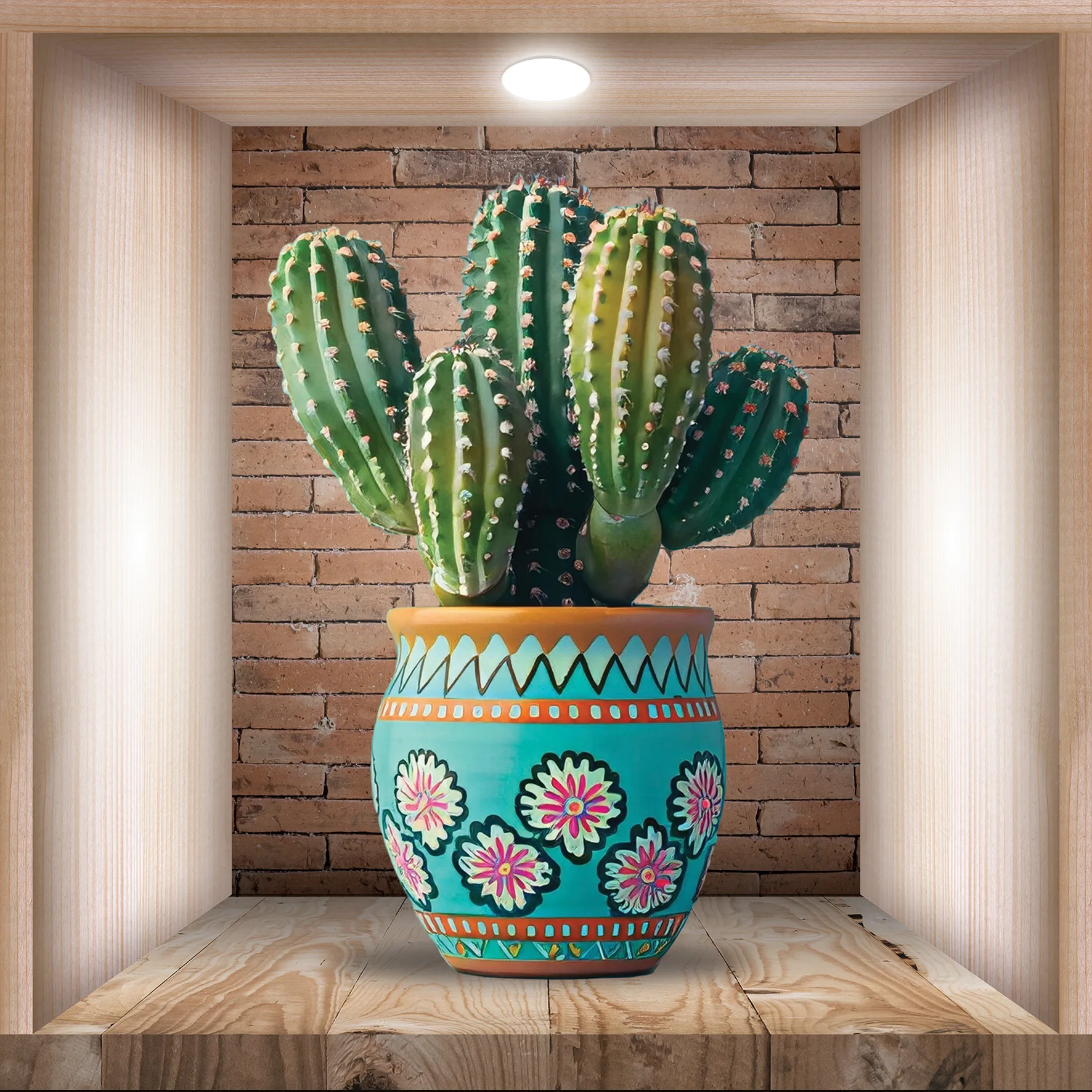 Set 3 Stickere Decorative Cactus 3D – Autocolant PVC pentru Perete 30x30 cm [6]