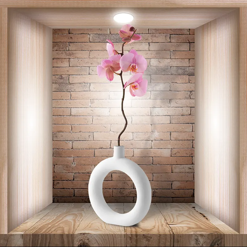 Set 3 Stickere Decorative de Perete - Orhidee Lemn, Efect 3D, 30x30 cm [5]