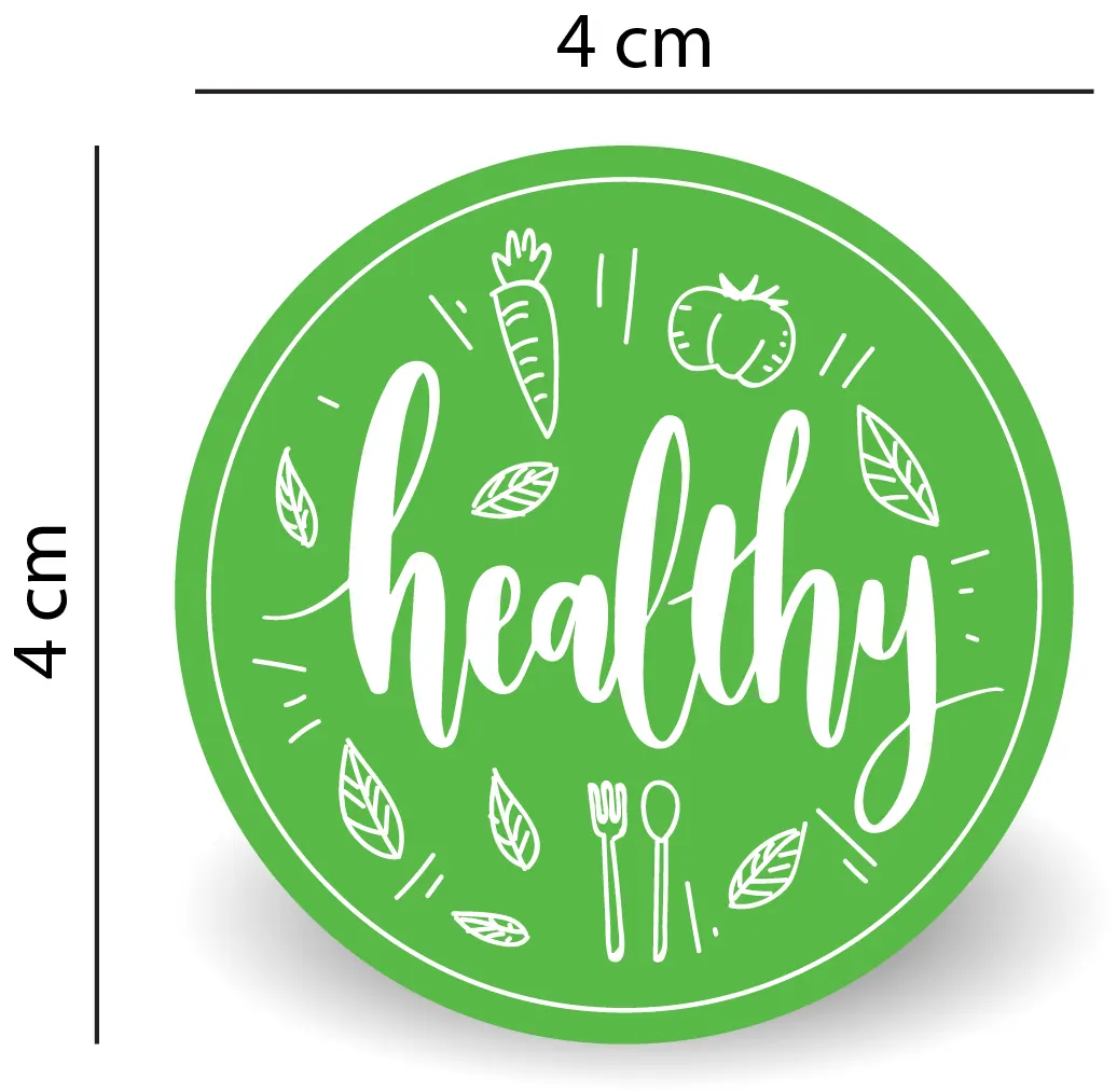 Sticker "Healty" Rotund autoadeziv pentru Produse Bio & Naturale [4]
