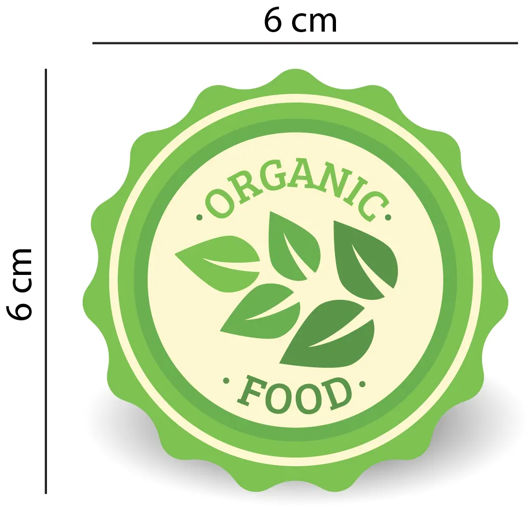 Sticker "Organic Food" Rotund autoadeziv pentru Produse Bio & Naturale [5]
