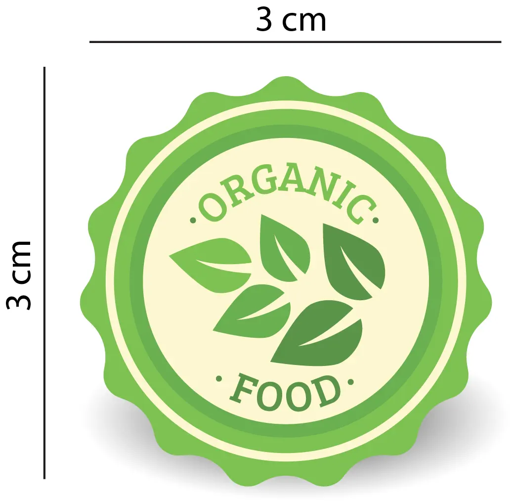 Sticker "Organic Food" Rotund autoadeziv pentru Produse Bio & Naturale [2]