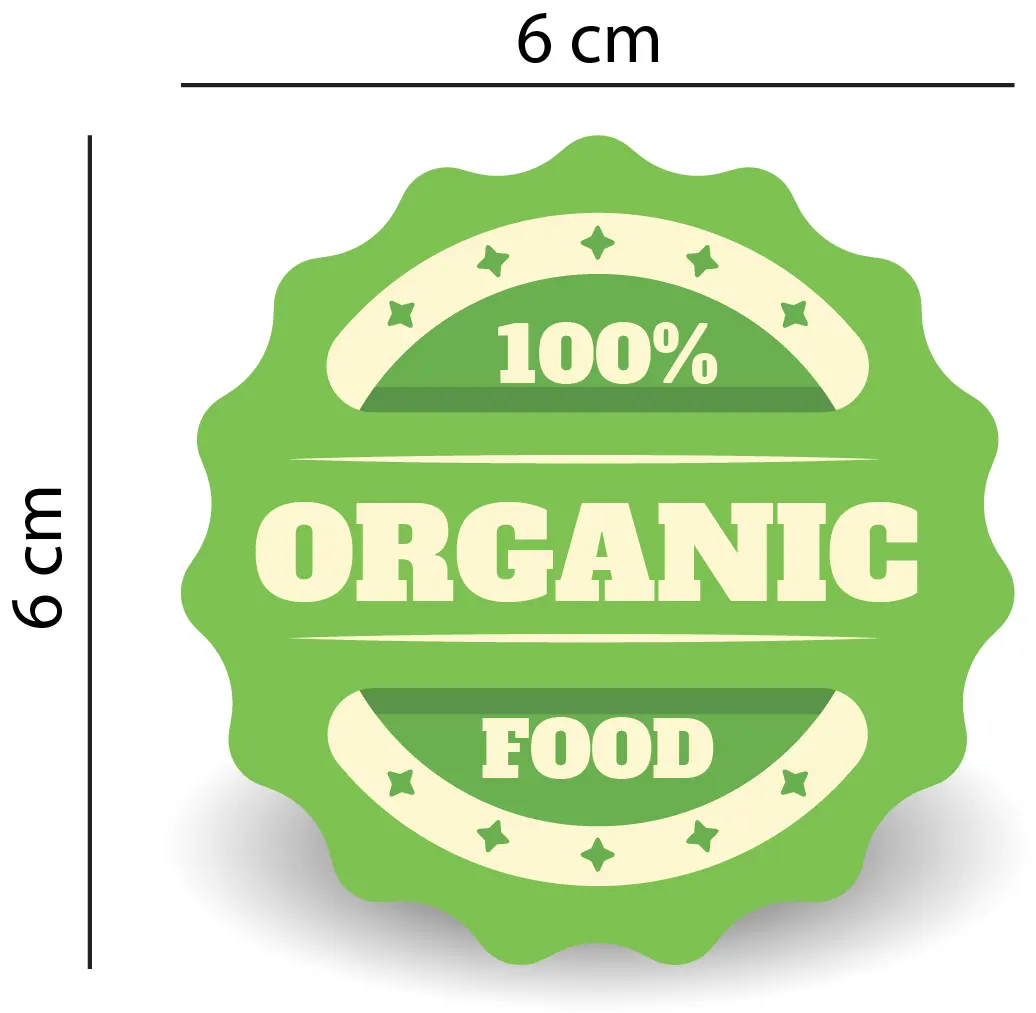 Sticker "100% Organic" Rotund autoadeziv pentru Produse Bio & Naturale [5]