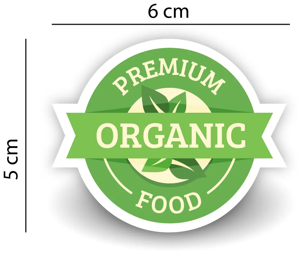 Sticker "Premium Organic" Rotund autoadeziv pentru Produse Bio & Naturale [4]
