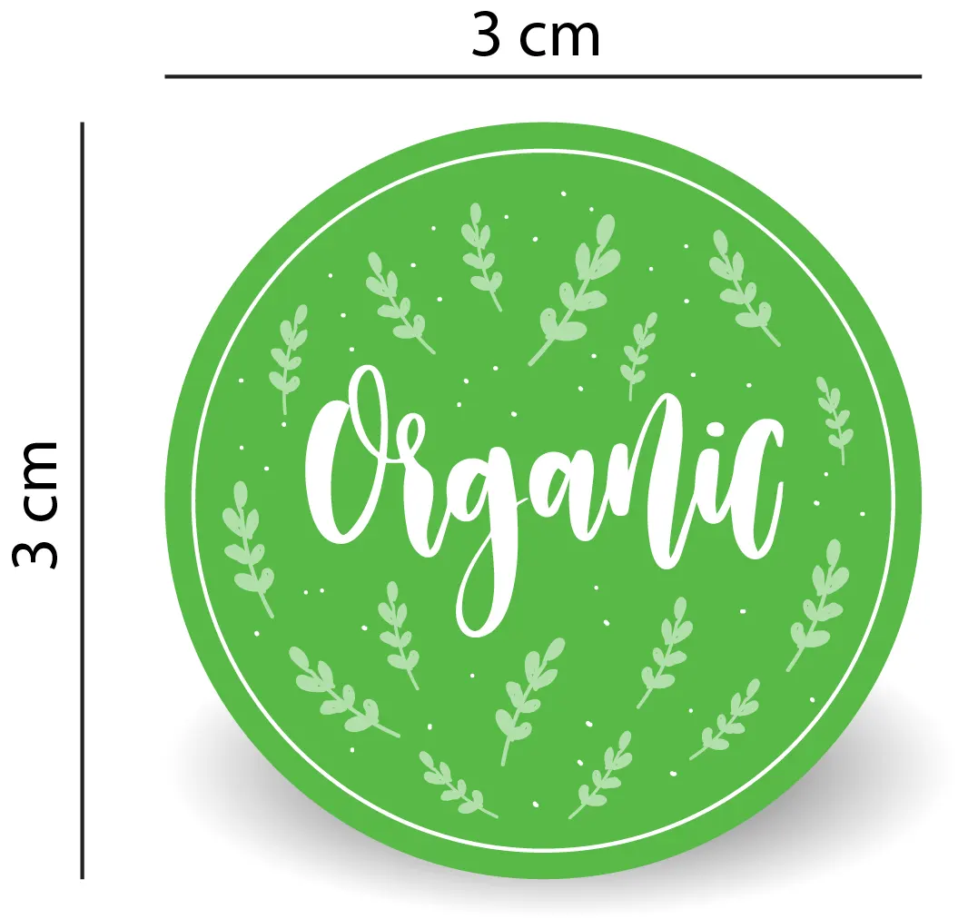 Sticker "Organic" Rotund autoadeziv pentru Produse Bio & Naturale [3]