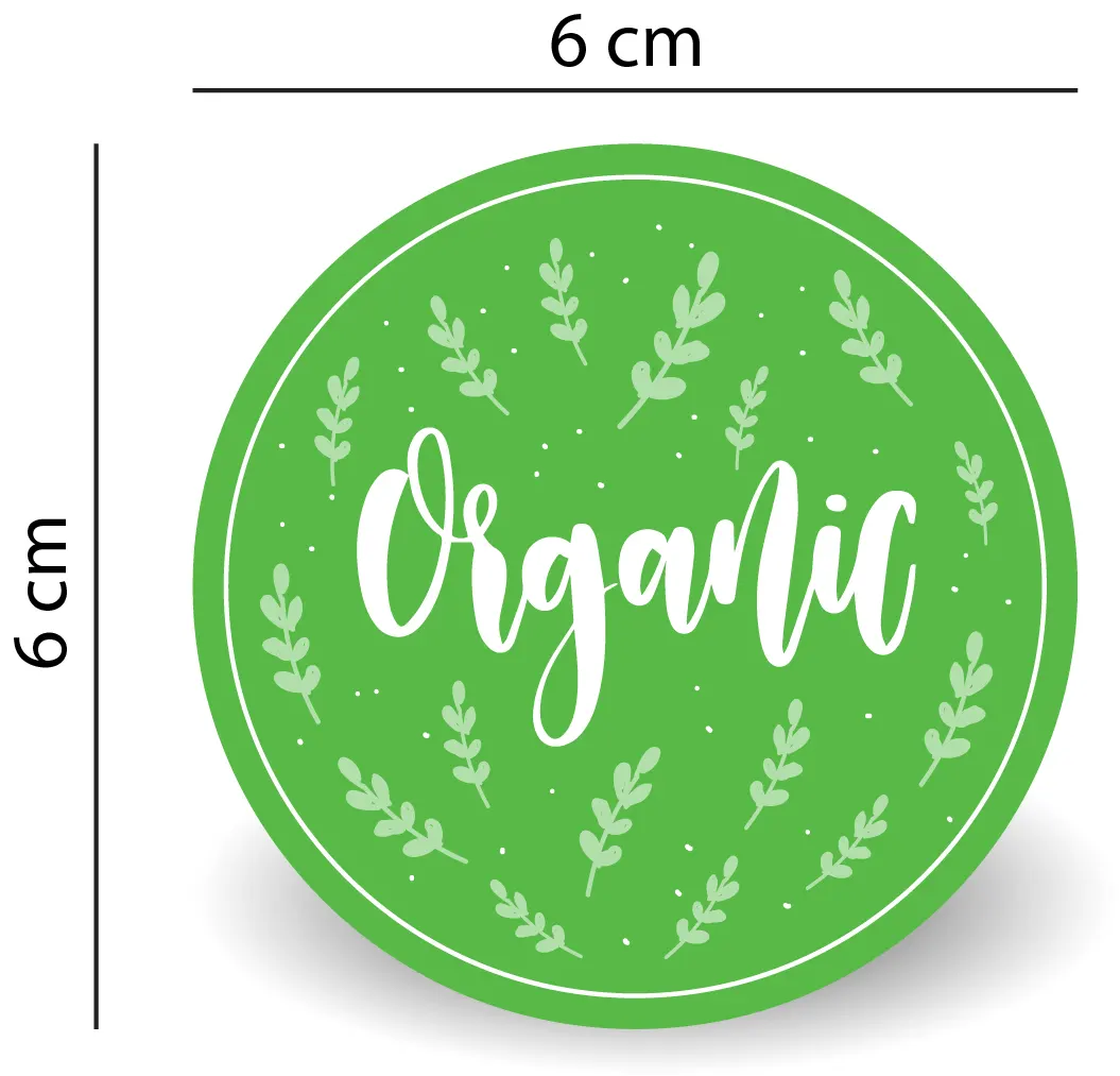 Sticker "Organic" Rotund autoadeziv pentru Produse Bio & Naturale [6]