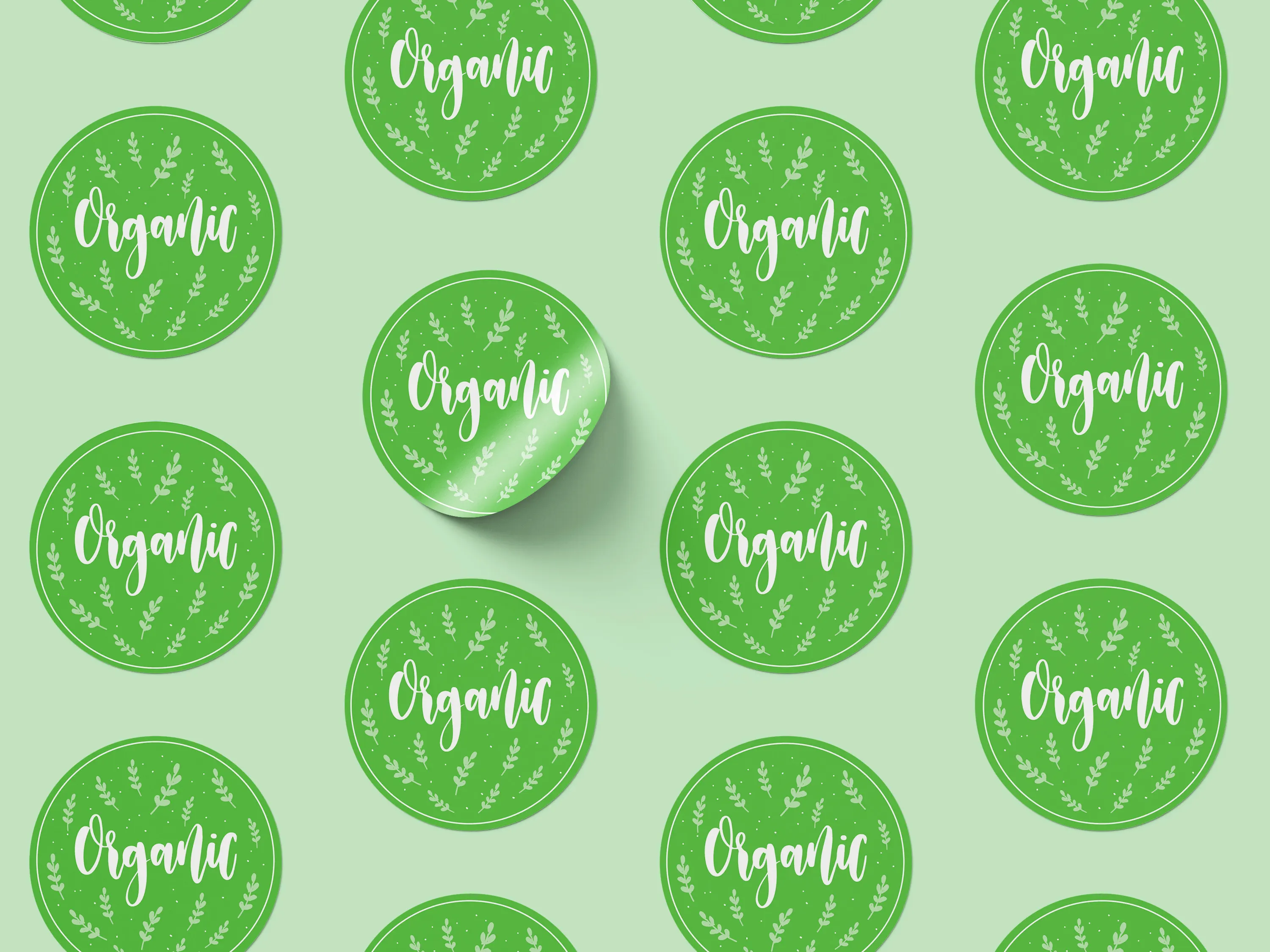 Sticker "Organic" Rotund autoadeziv pentru Produse Bio & Naturale [2]