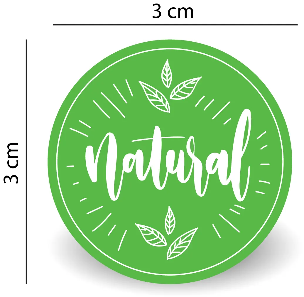 Sticker "Natural" Rotund autoadeziv pentru Produse Bio & Naturale [3]