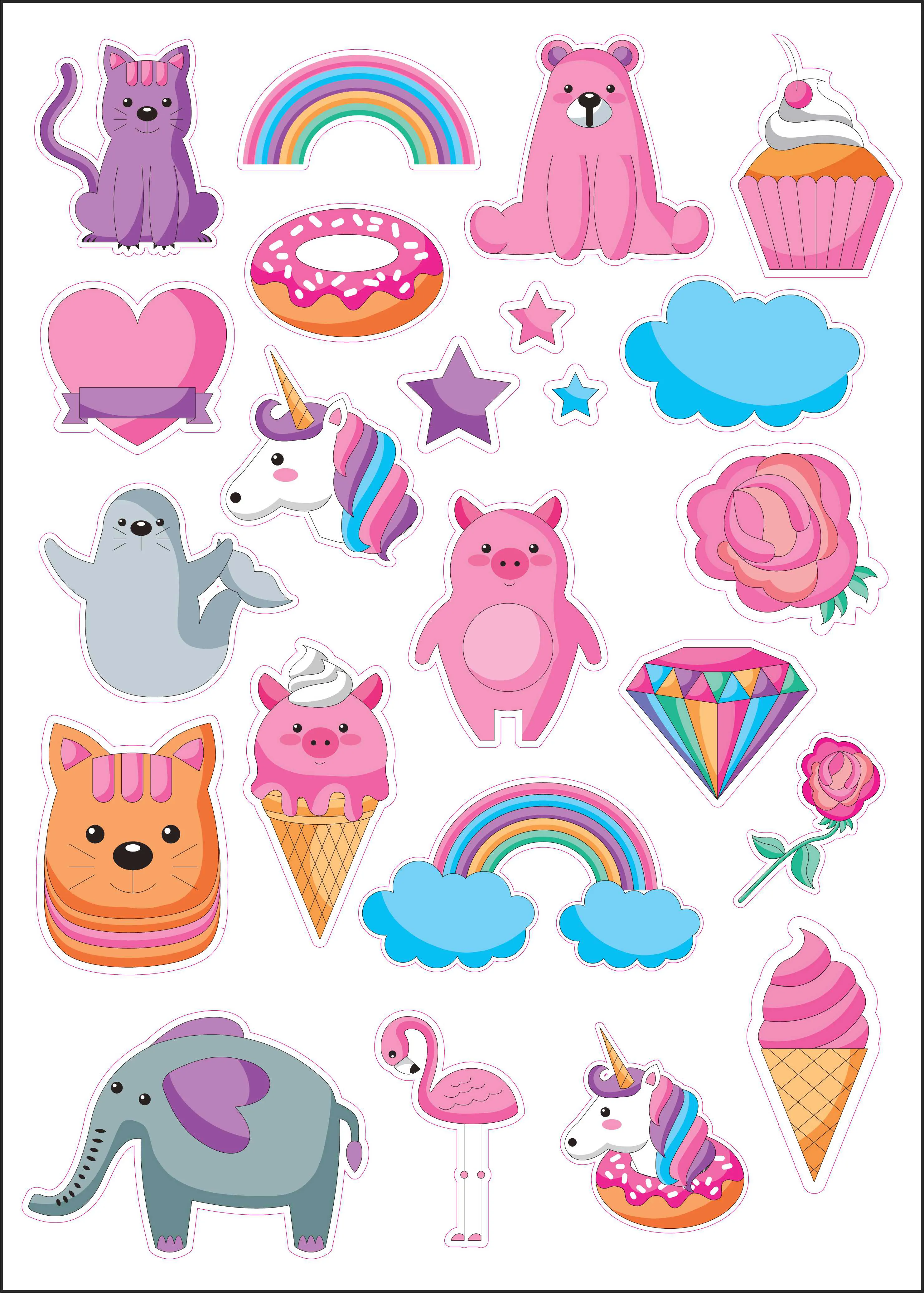 Stickere copii personalizate – Model Animale & Figurine | Print & Decupaj Profesional 25x35 cm [2]