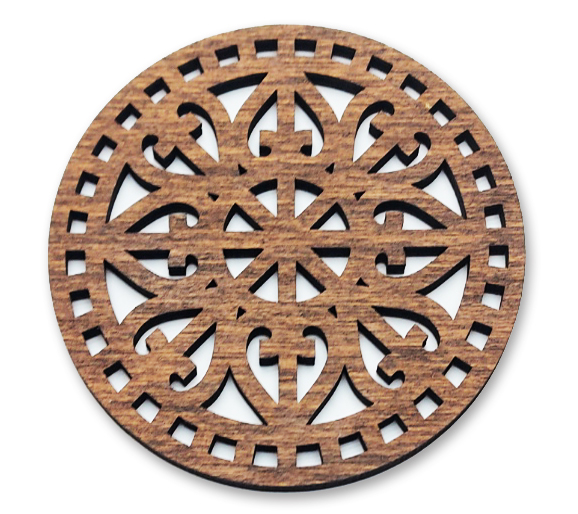Suport / Coaster model 5 din lemn, diametru 10cm [2]