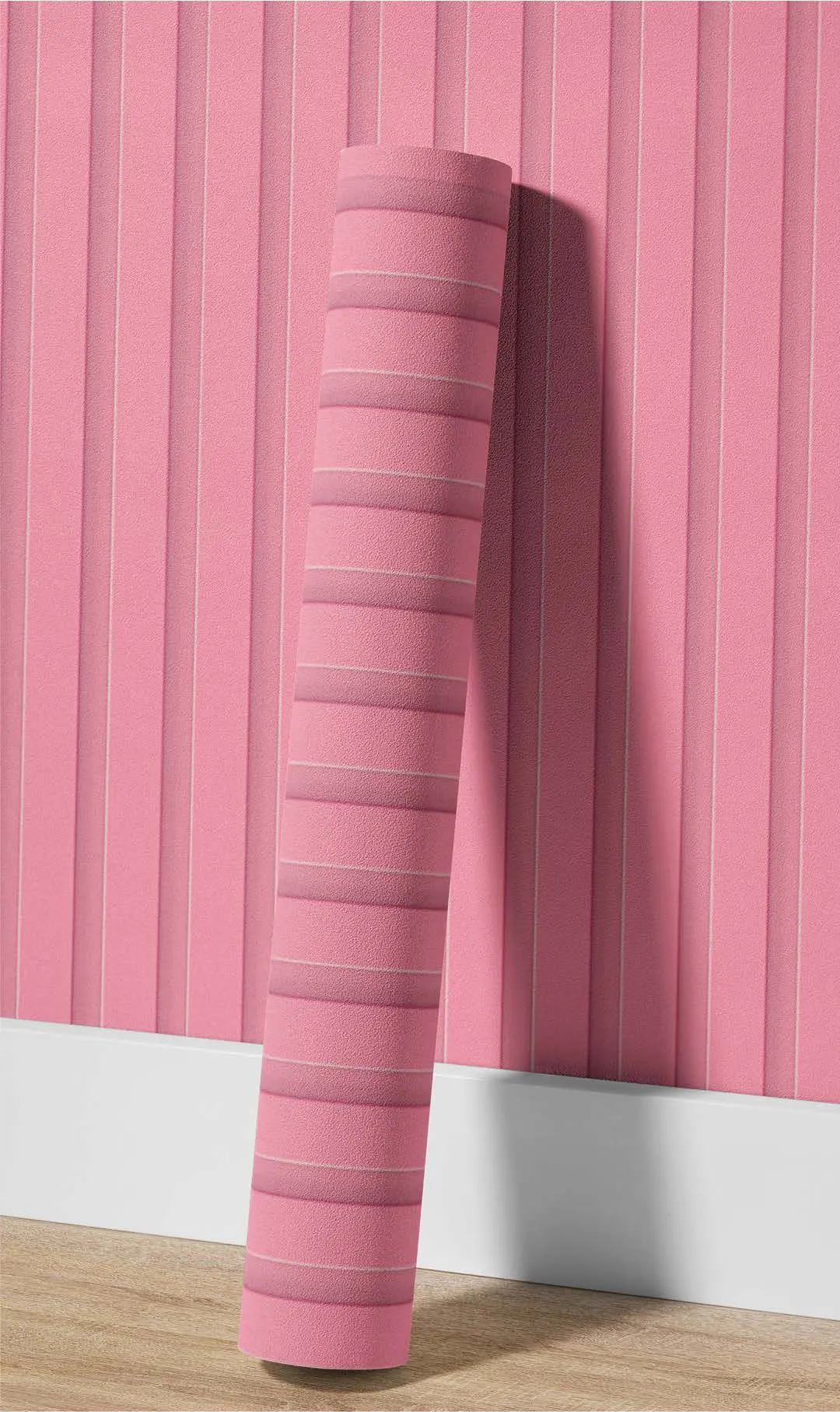 Stickere Decorative - Autocolant PVC Lemn Roz Pastel 3D – Autoadeziv 50x300 cm