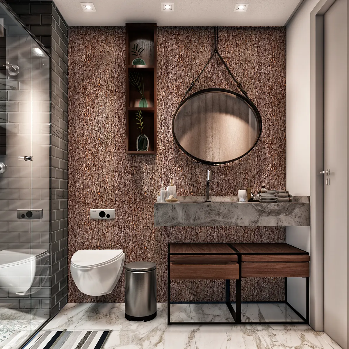 Autocolant PVC Decorativ - Scoarță de Copac, Autoadeziv, Efect 3D, 50x300 cm [4]