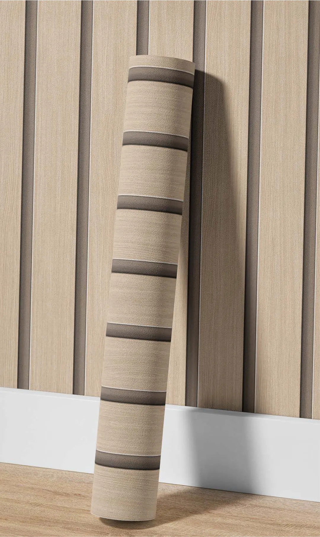 Stickere Decorative - Autocolant PVC Lemn Bej 3D – Autoadeziv 50x300 c