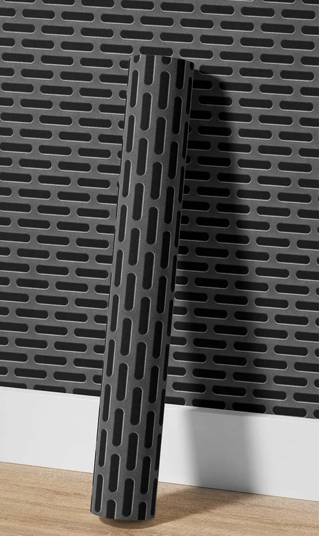 Stickere Decorative Model Caramida - Autocolant PVC Decorativ - Cărămidă Neagră, Autoadeziv, Efect 3D, 50x300 cm
