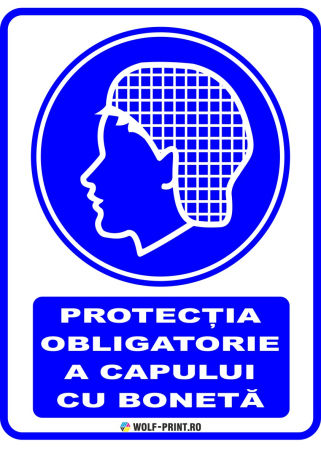 Indicatoare de Obligativitate - Indicator Protectia obligatorie a capului cu boneta