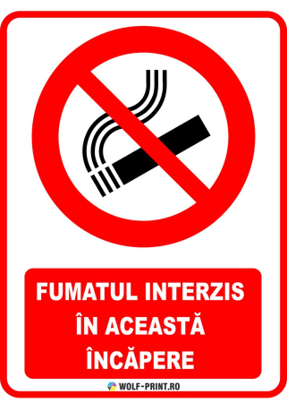 Indicatoare de Interzicere - Indicator Fumatul interzis 3
