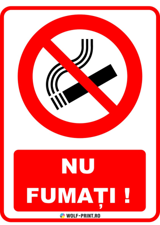 Indicatoare de Interzicere - Indicator Nu fumati