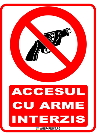 Indicatoare de Interzicere - Indicator Accesul cu arme interzis