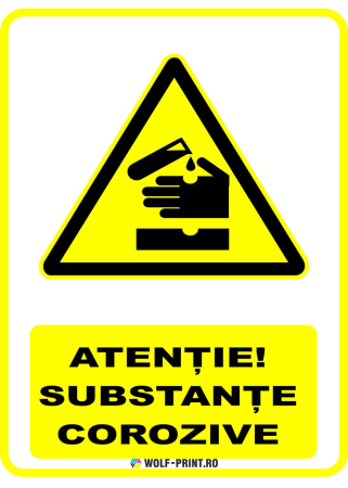 Indicatoare de Avertizare - Indicator Substante corozive