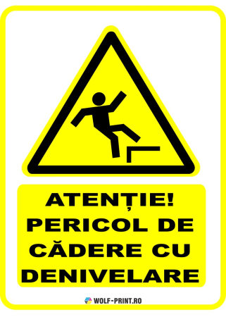 Indicatoare de Avertizare - Indicator Pericol de cadere cu denivelare