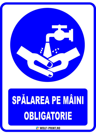 Indicatoare de Obligativitate - Indicator Spalarea pe maine obligatorie 2