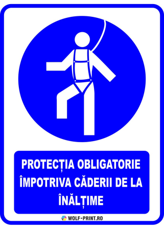 Indicatoare de Obligativitate - Indicator Protectia obligatorie impotriva caderii de la inaltime