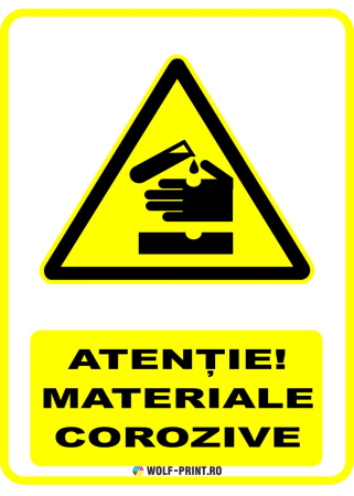 Indicatoare de Avertizare - Indicator Materiale corozive