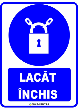 Indicatoare de Obligativitate - Indicator Lacat inchis
