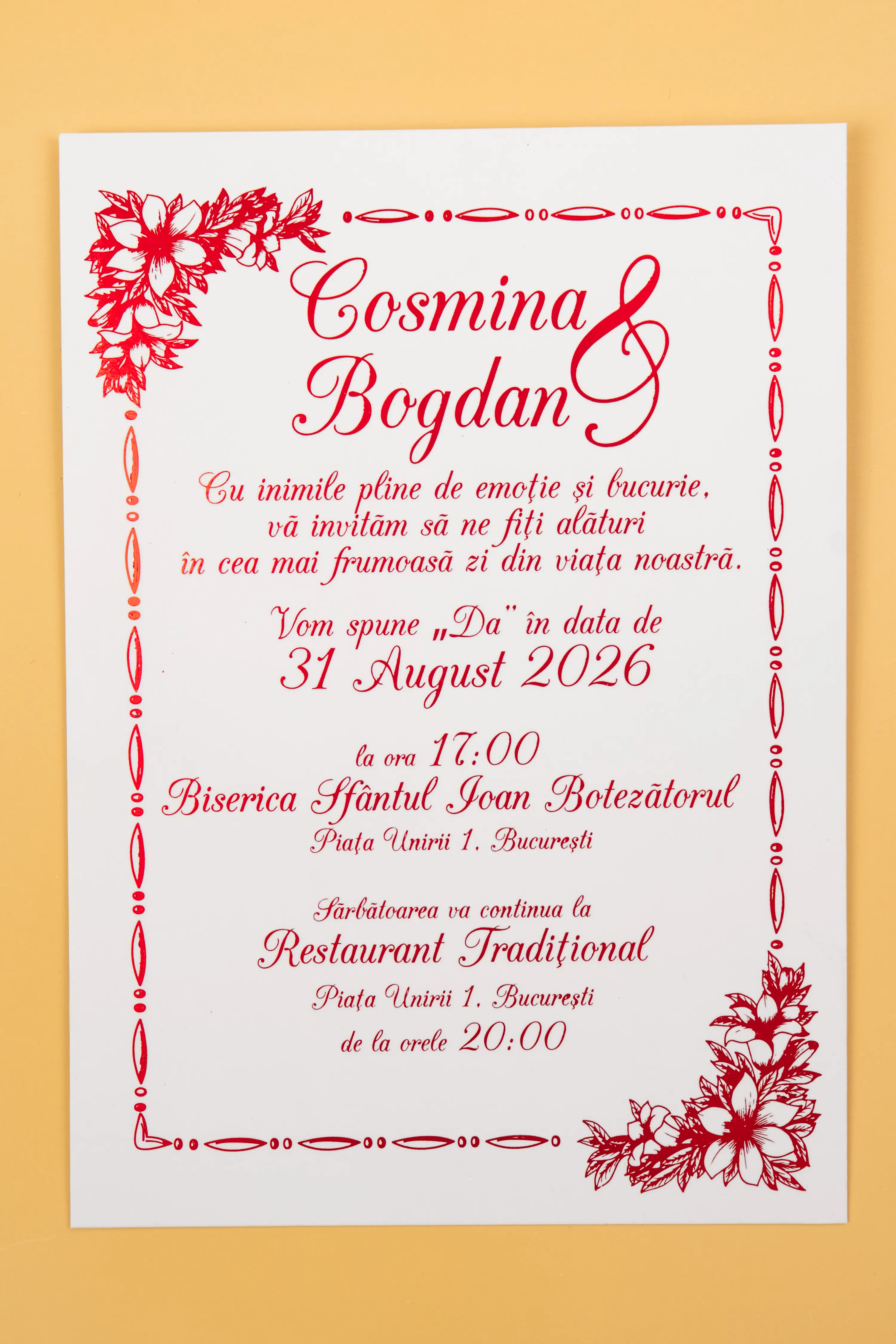 Invitatie Nunta Model 1 scris auriu, argintiu, rosu, verde, albastru [4]