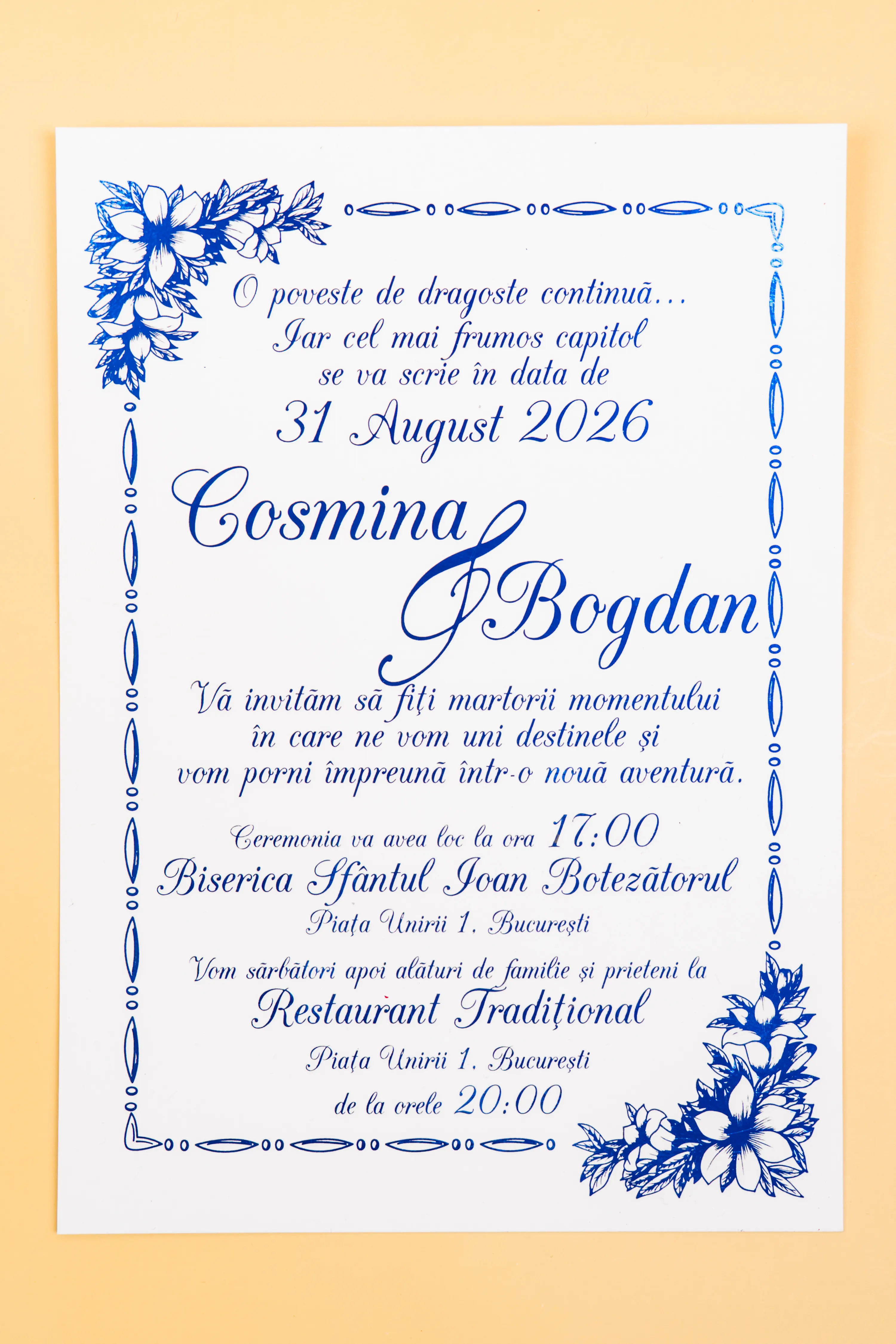Invitatie Nunta Model 2 scris auriu, argintiu, rosu, verde, albastru [5]