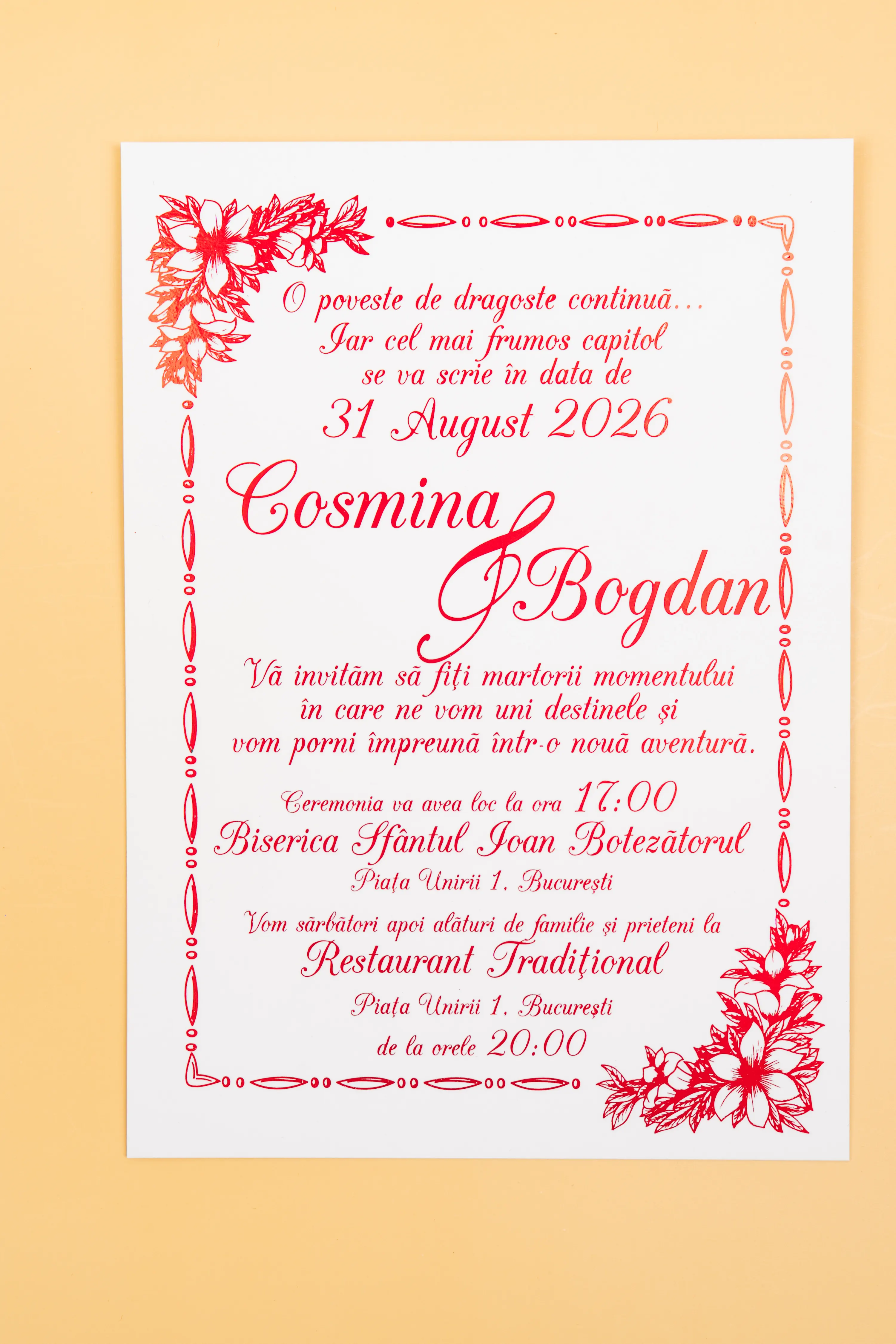 Invitatie Nunta Model 2 scris auriu, argintiu, rosu, verde, albastru [4]