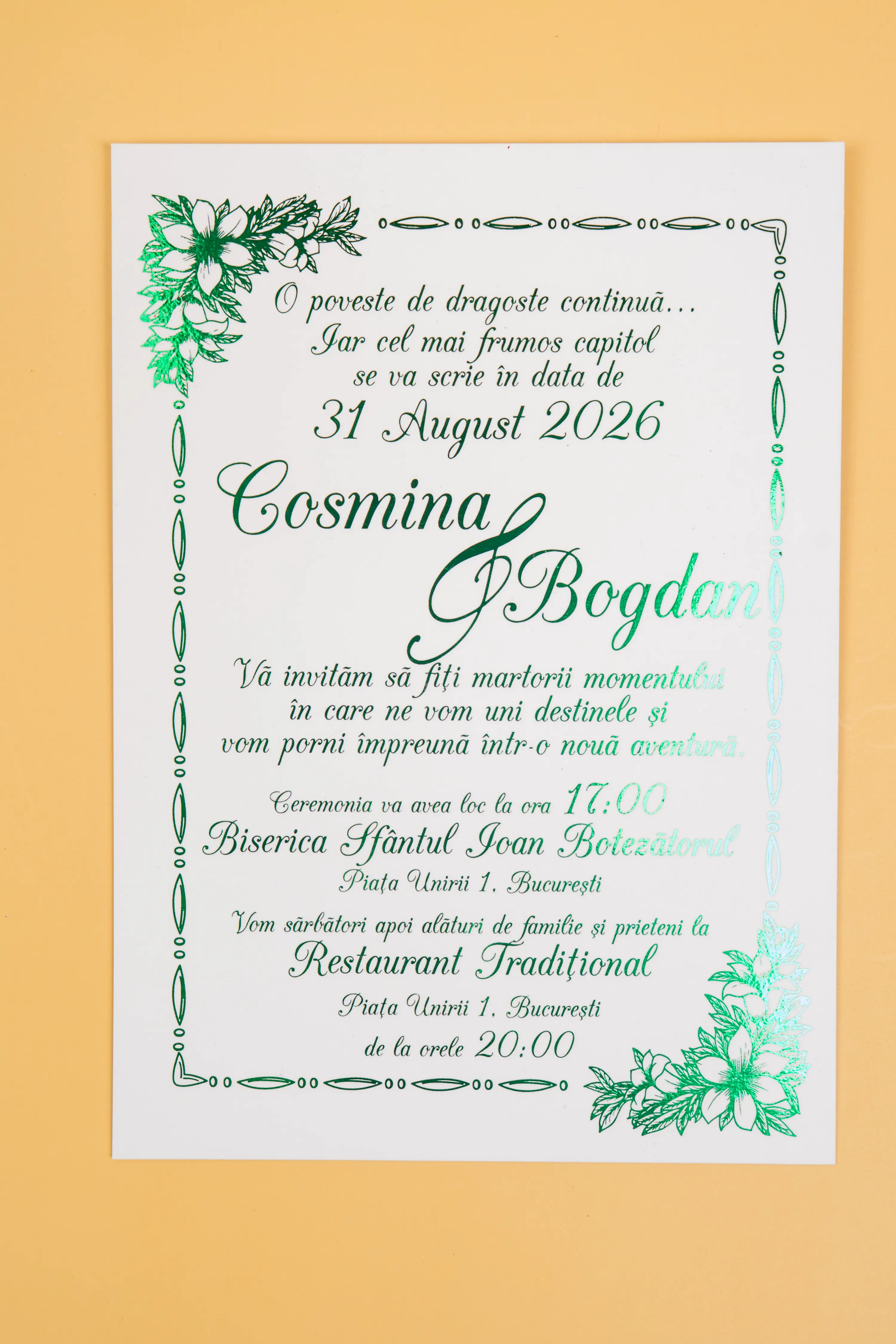 Invitatie Nunta Model 2 scris auriu, argintiu, rosu, verde, albastru [3]