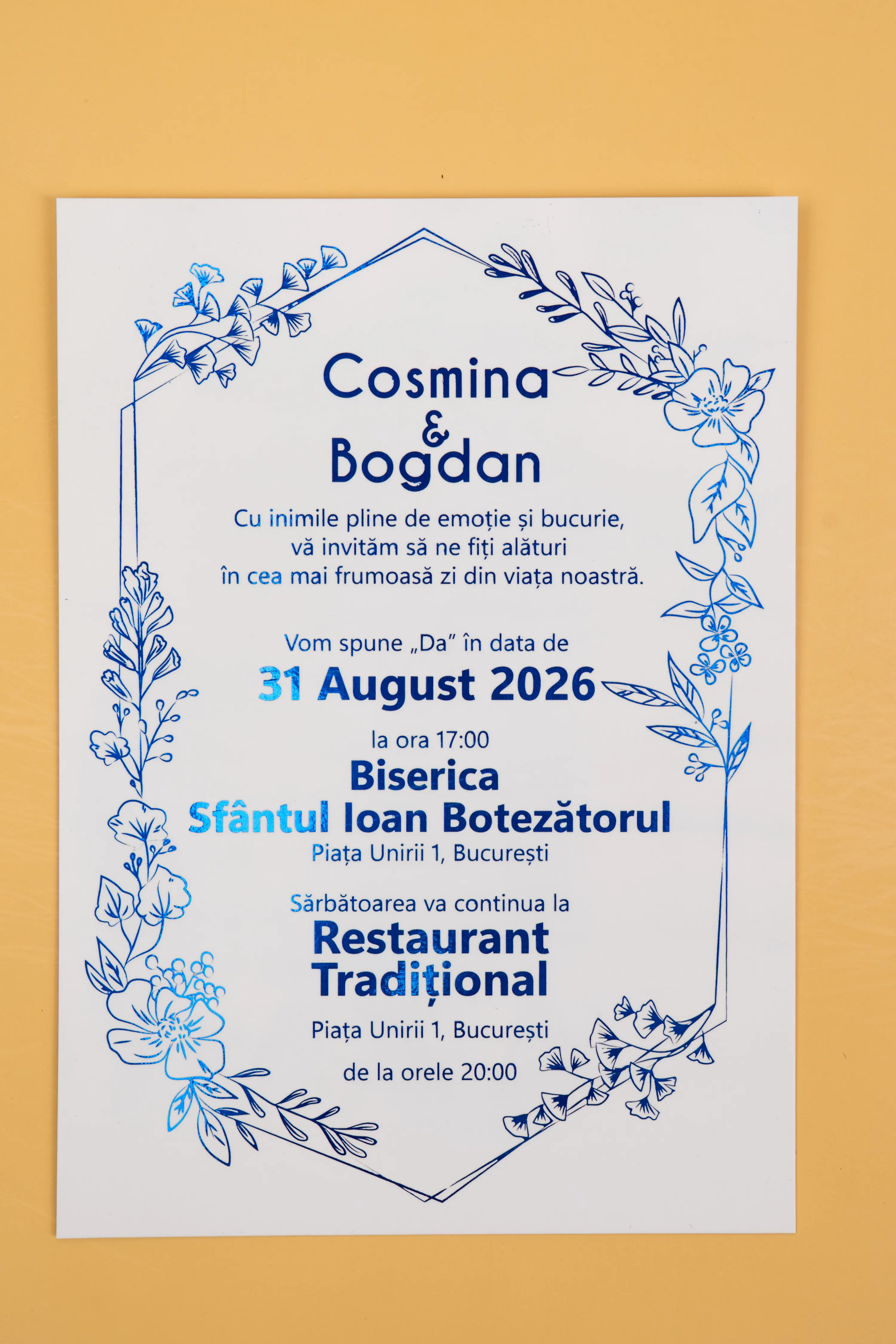 Invitatie Nunta Model 5 scris auriu, argintiu, rosu, verde, albastru [4]