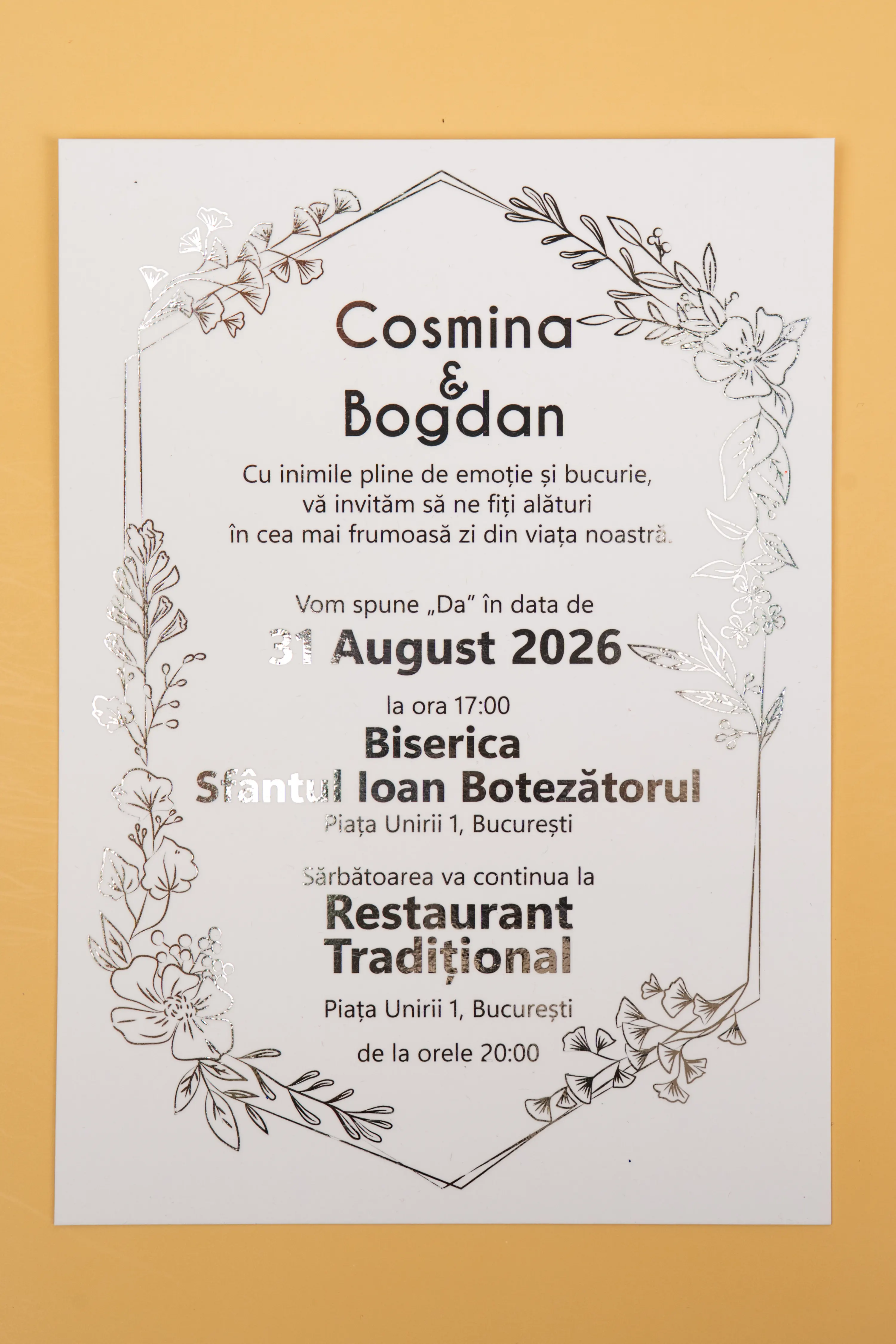 Invitatie Nunta Model 5 scris auriu, argintiu, rosu, verde, albastru [2]
