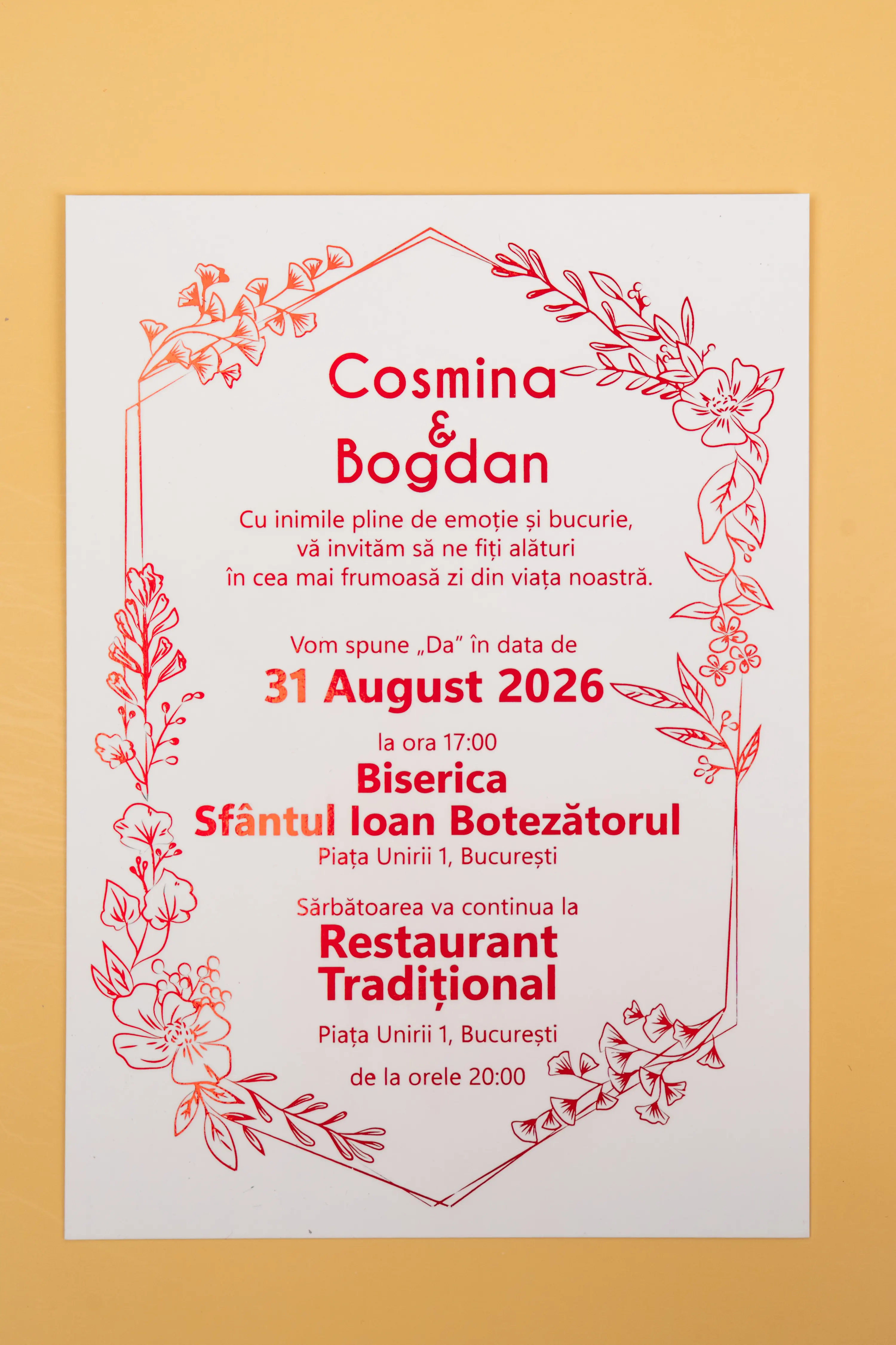 Invitatie Nunta Model 5 scris auriu, argintiu, rosu, verde, albastru [3]