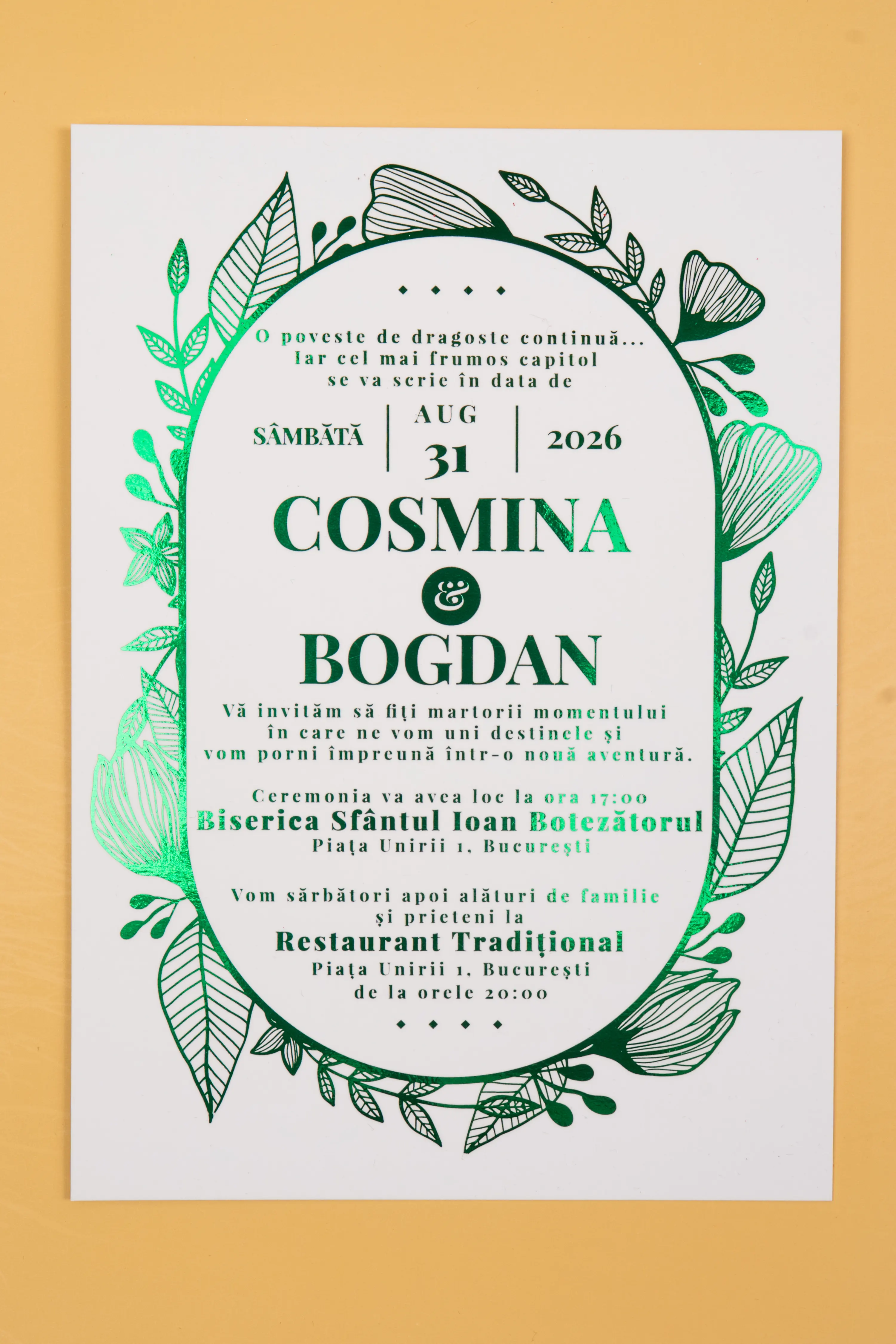 Invitatie Nunta Model 14 scris auriu, argintiu, rosu, verde, albastru [3]
